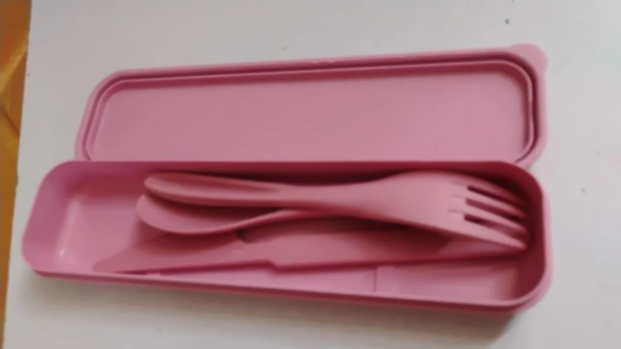 4 in 1 Travel Utensils Plastic Spoons and Forks Sets for Lunch Box (3 Pc With Case) - Image 7