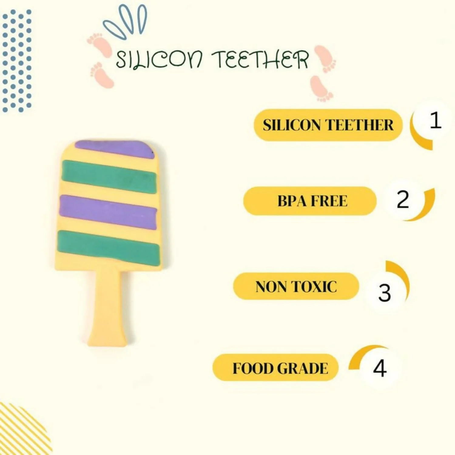 Candy Shaped Silicon Baby Teether - Image 4