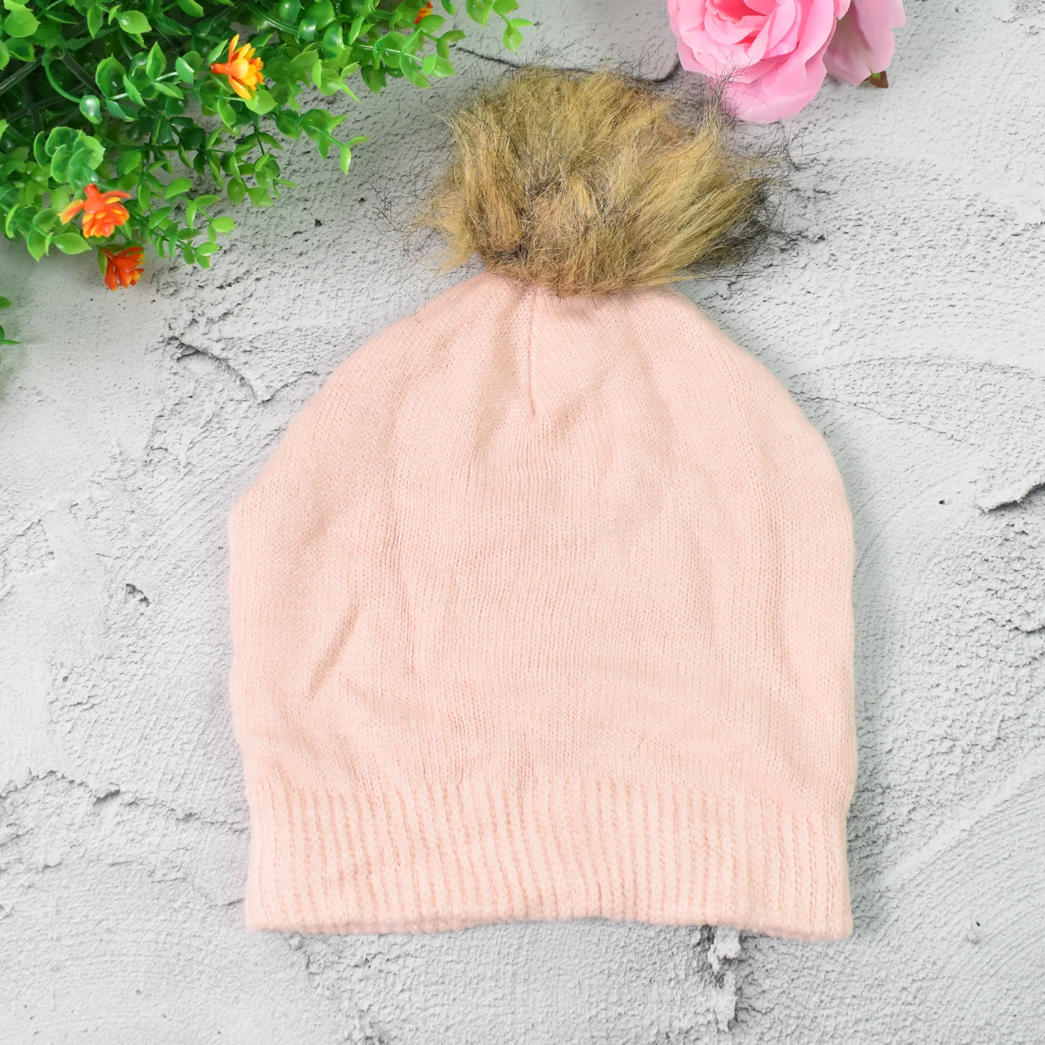 Small Cap for Winter Woolen Knitted Inside Fur Caps (1 Pc / Mix Design & Color) - Image 7
