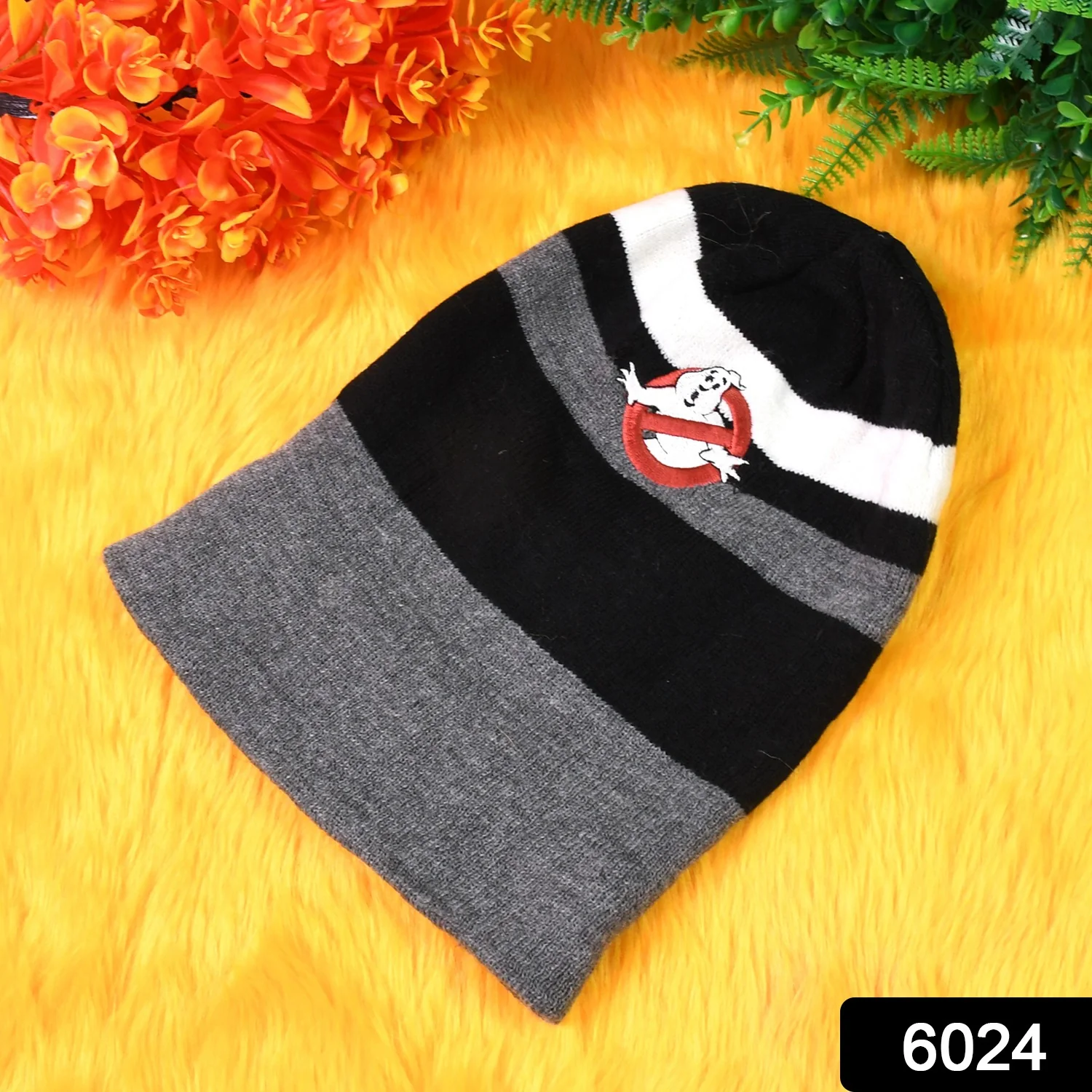 Cap for Winter Woolen Knitted Black Inside Fur Caps (1 Pc / Mix Design & Color) - Image 2
