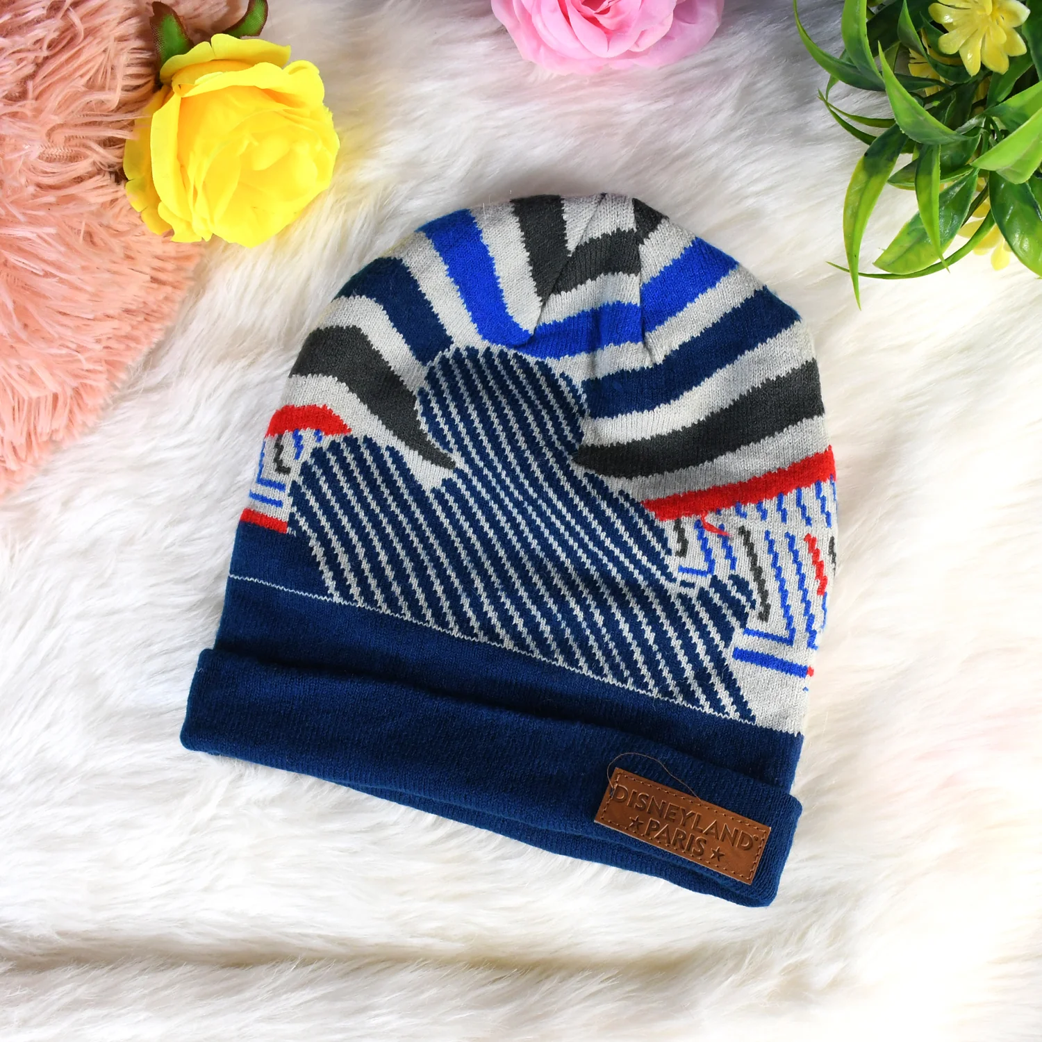 Cap for Winter Woolen Knitted Black Inside Fur Caps (1 Pc / Mix Design & Color) - Image 9
