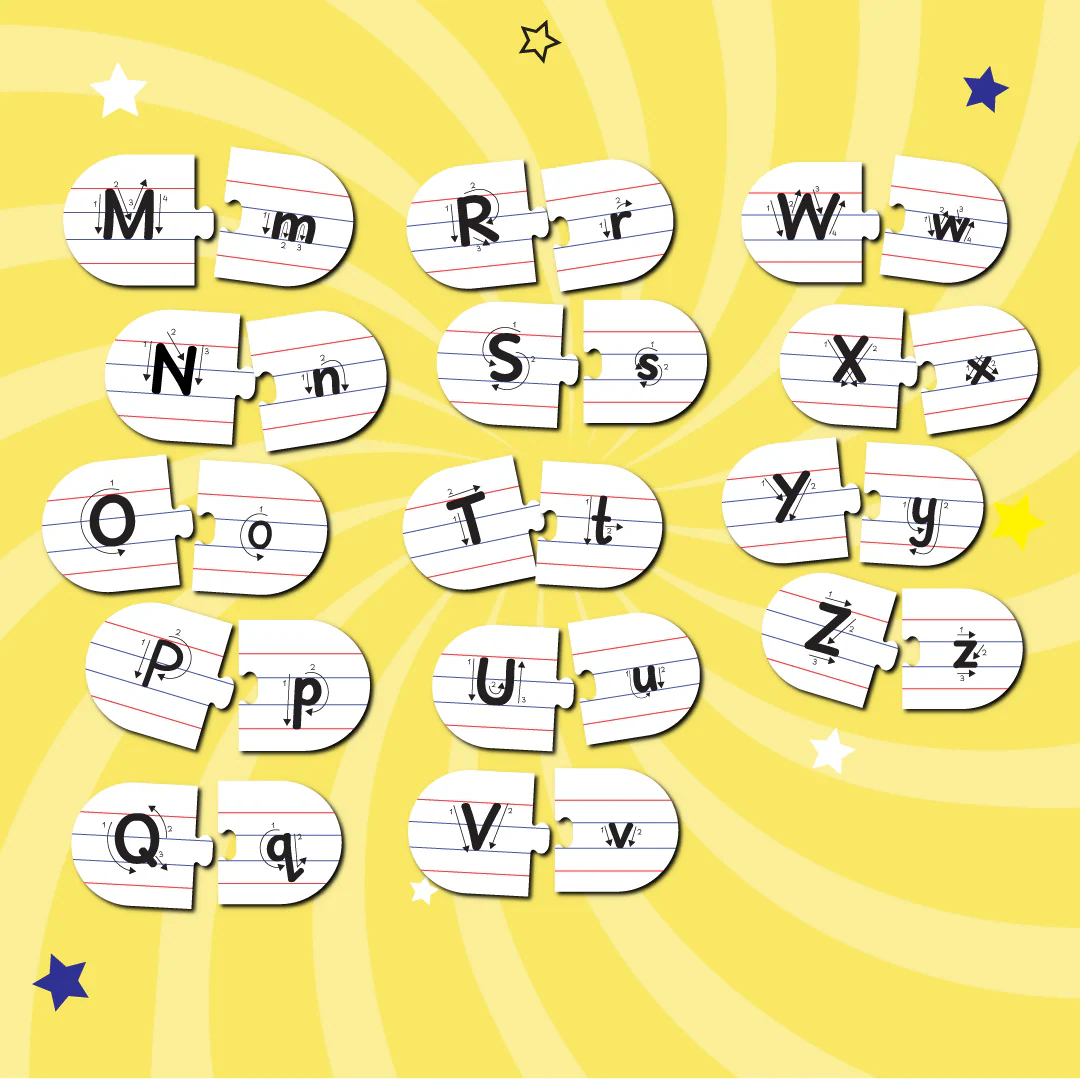 Capital and Small Letter Matching Puzzle - Ages 3+ (52 cardboard puzzle pieces) Find & Match series - Image 4