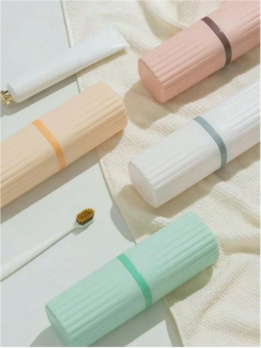 Capsule Shape Travel Toothbrush Toothpaste Case Holder (pack of 2) - Image 4