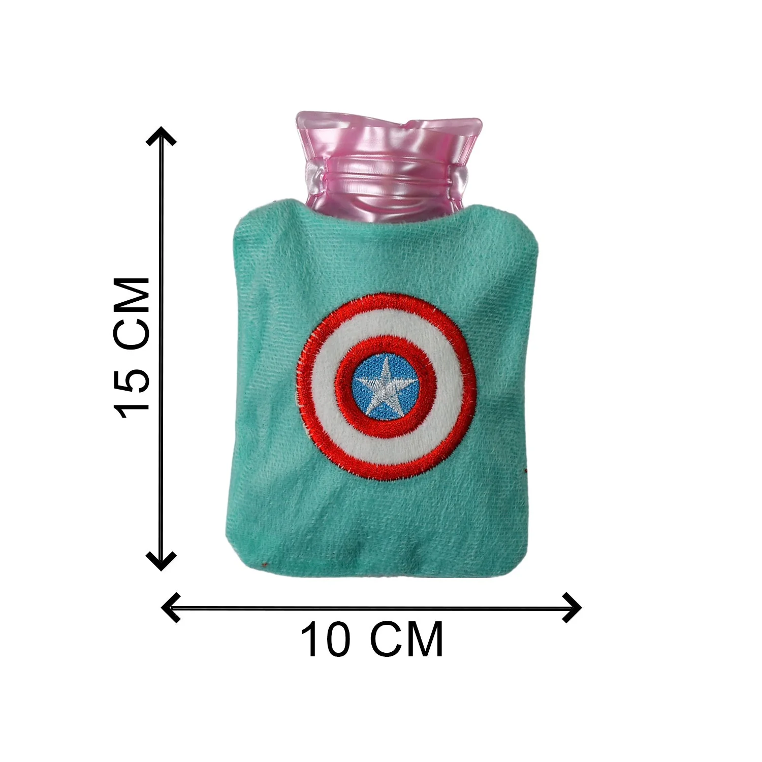Captain America Print Small Hot Water Bag with Cover for Pain Relief - Image 5