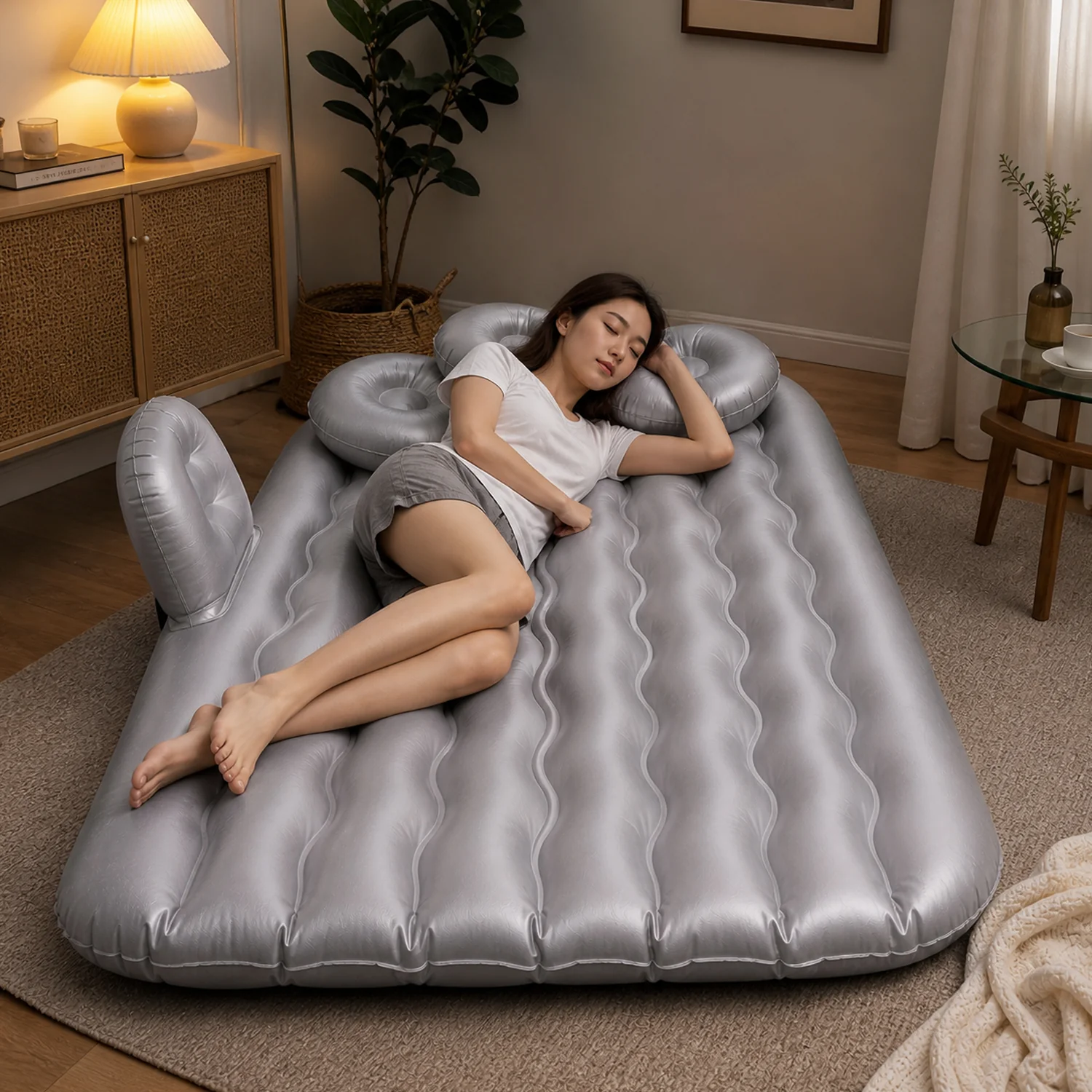 Car Air Mattress Bed Set with Inflatable Pillows and Cushions (1 Set / Mix Design) - Image 10
