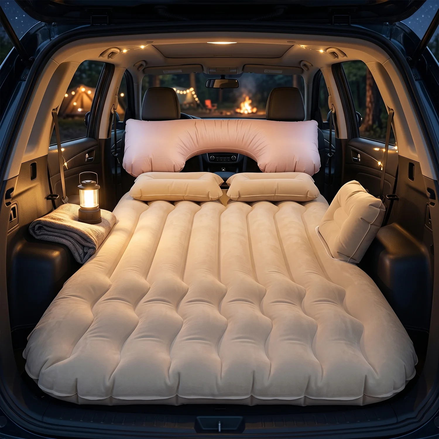 Car Air Mattress Bed Set with Inflatable Pillows and Cushions (1 Set / Mix Design) - Image 13