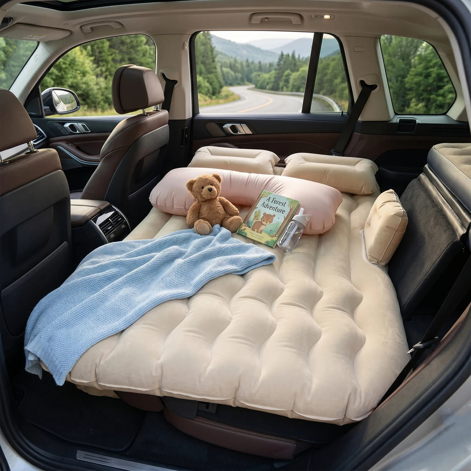 Car Air Mattress Bed Set with Inflatable Pillows and Cushions (1 Set / Mix Design) - Image 6