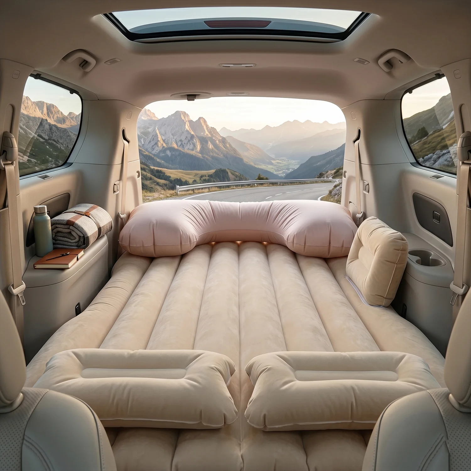 Car Air Mattress Bed Set with Inflatable Pillows and Cushions (1 Set / Mix Design) - Image 7