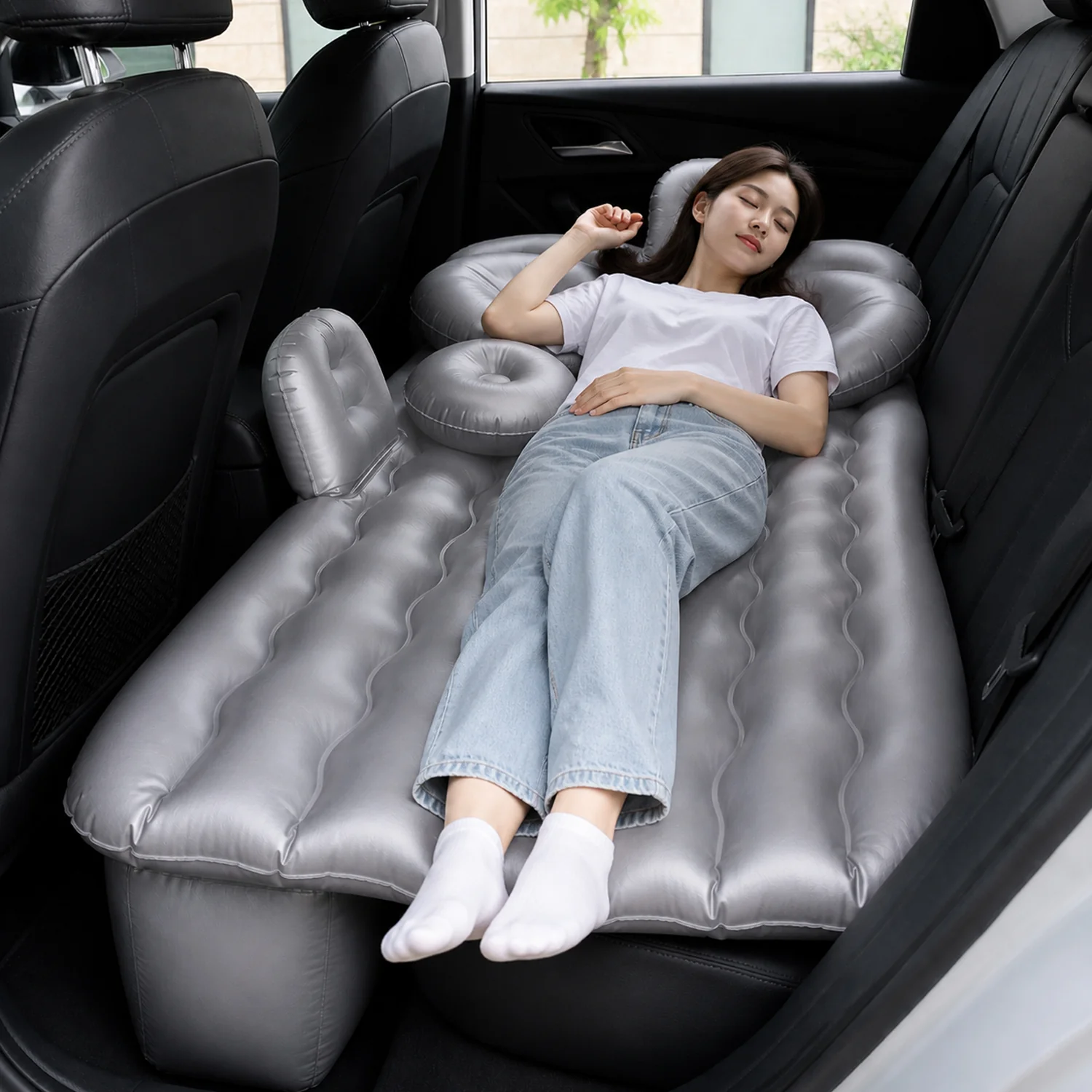 Car Air Mattress Bed Set with Inflatable Pillows and Cushions (1 Set / Mix Design) - Image 8