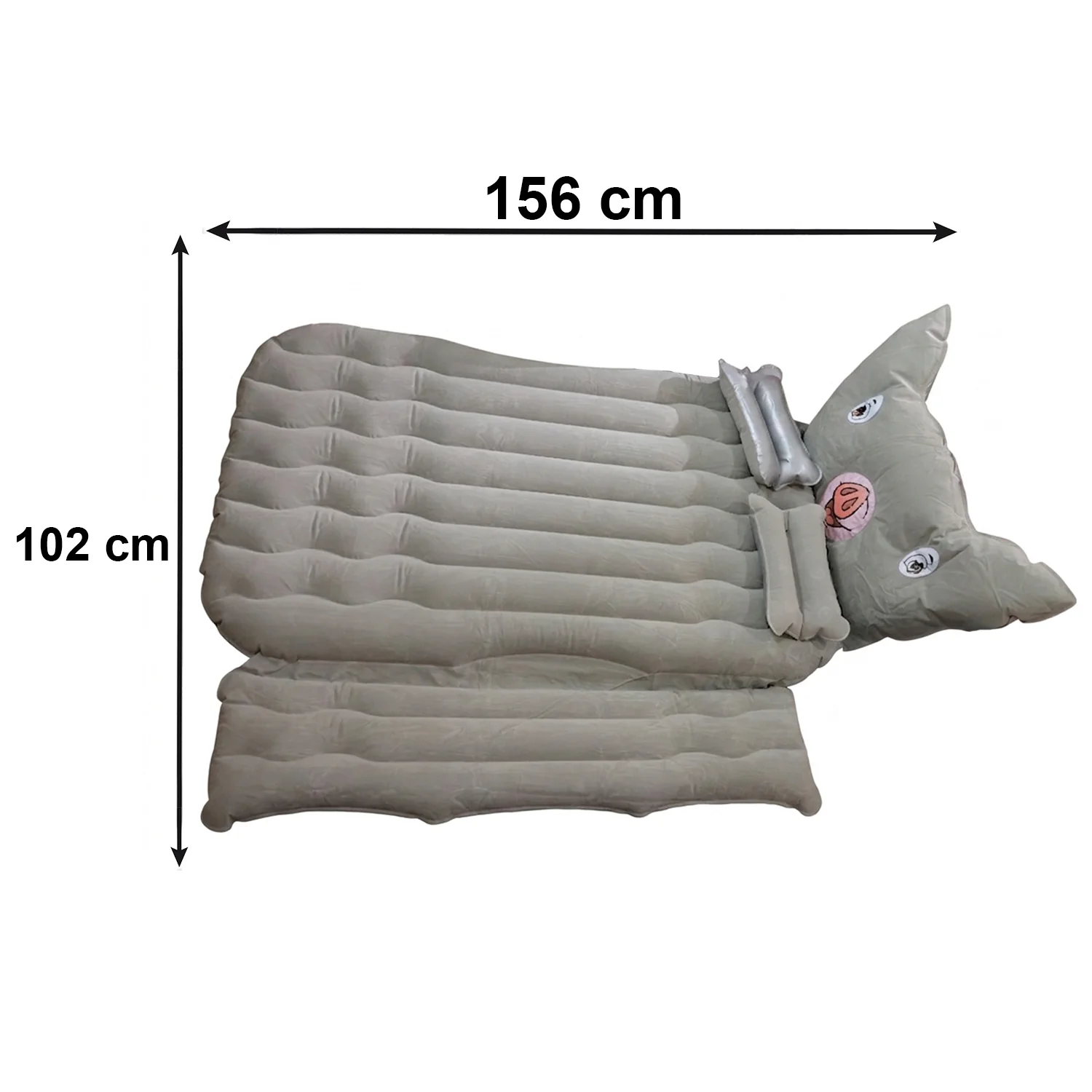 Portable Car Air Mattress Set with Pig Pillow and Cushions for Travel Comfort (1 Set) - Image 6