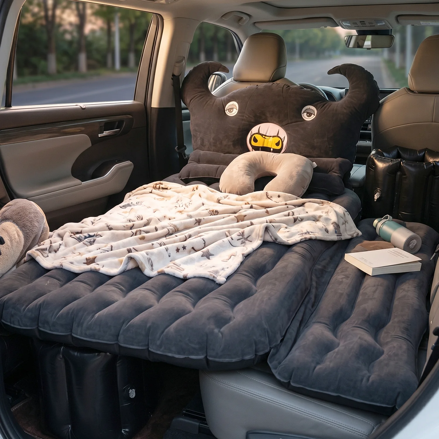 Car Air Mattress with Black Monster Pillow and Cushions for Kids and Adults (1 Set) - Image 8