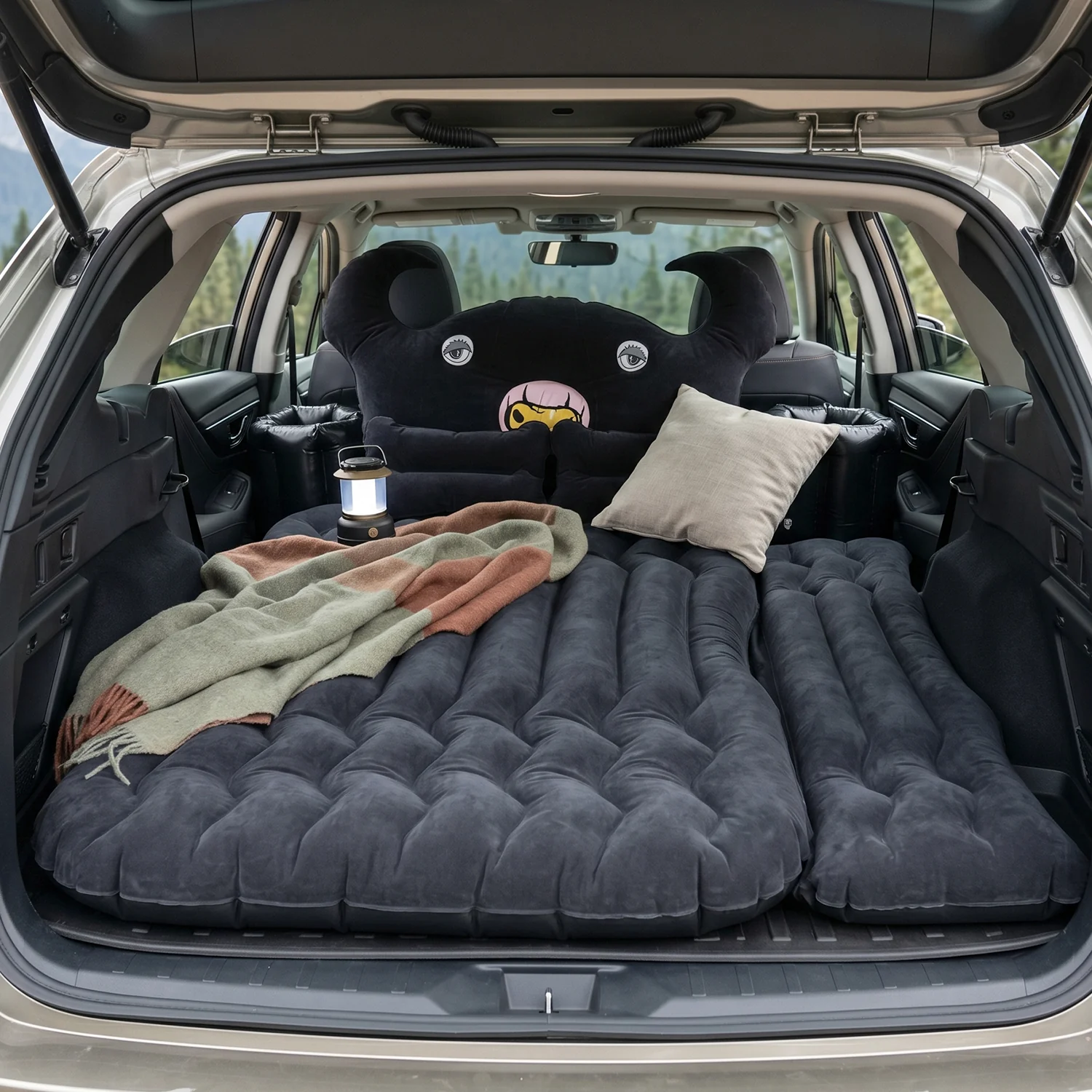 Car Air Mattress with Black Monster Pillow and Cushions for Kids and Adults (1 Set) - Image 9