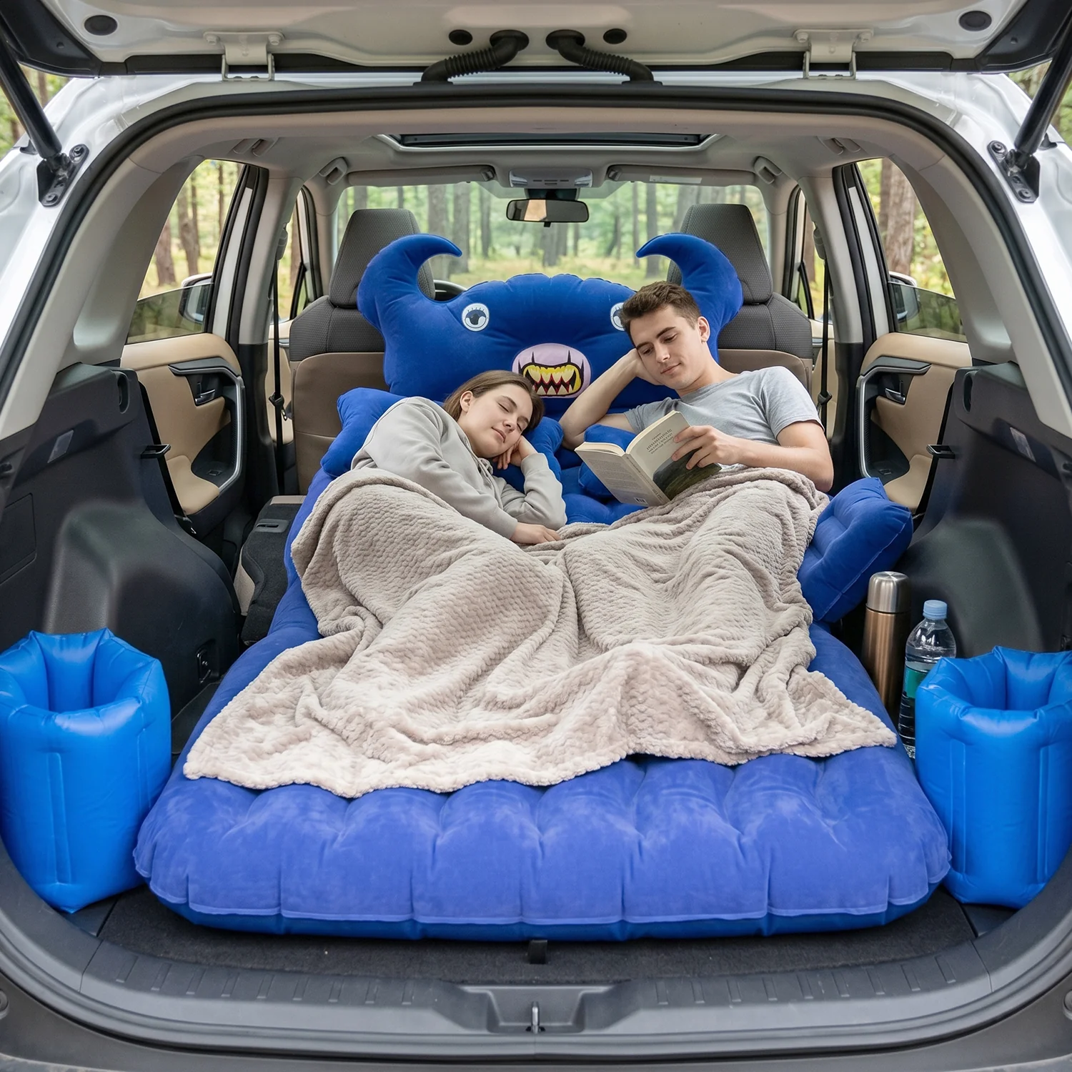 Car Air Mattress Bed Set with Inflatable Cushions and Pump – 1 Set - Image 5