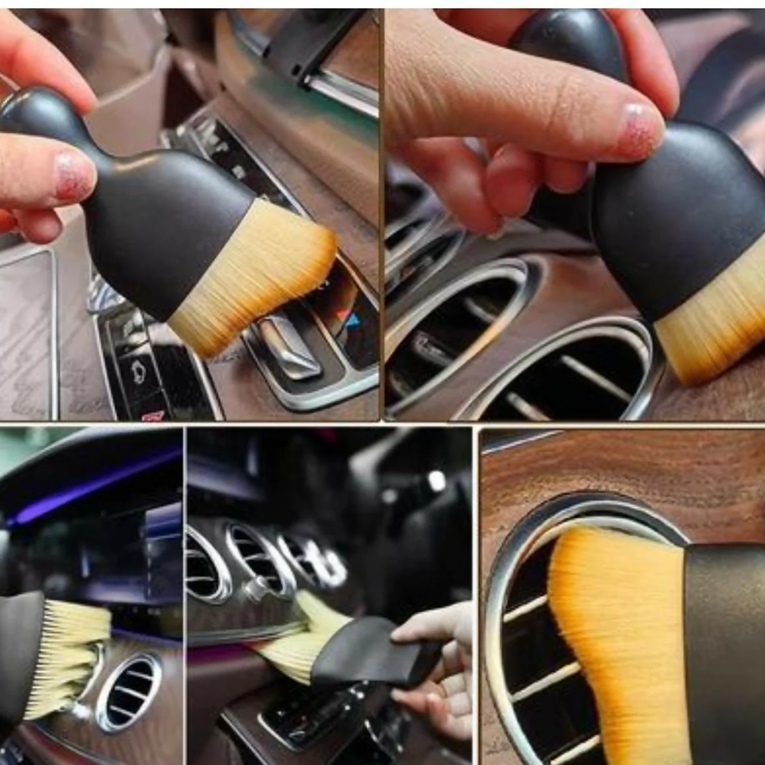 Car Interior Cleaning Brush Set for Dashboard Air Vents Console and Detailing - Image 3