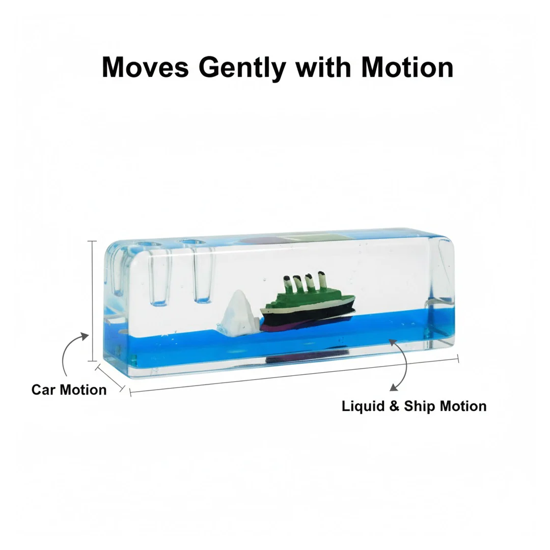 Car Interior Dashboard Decoration Floating Water Cruiser Ship (1 Pc) - Image 5