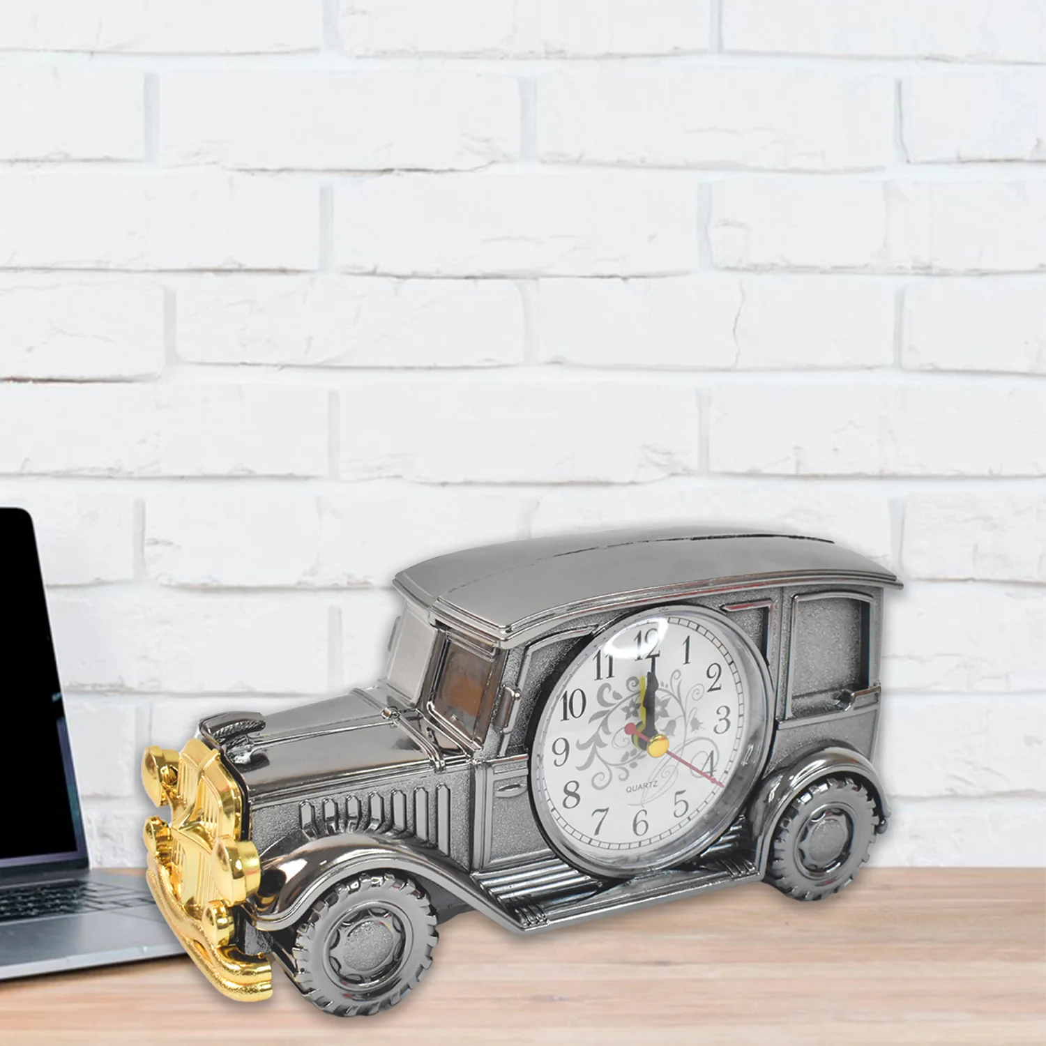 Car Model Clocks, Pen Holder Function ABS Material Alarm Clock Office Desk Bedroom - Image 3