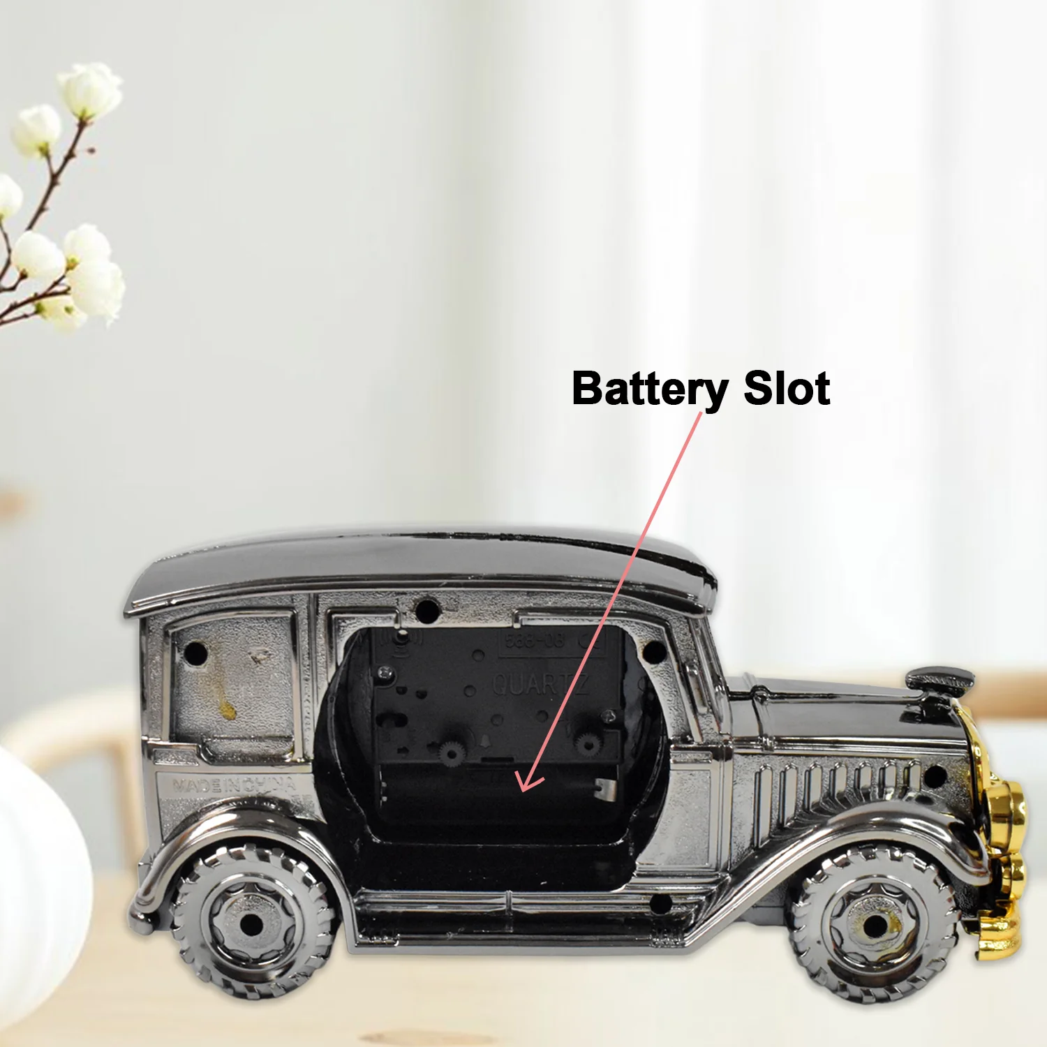 Car Model Clocks, Pen Holder Function ABS Material Alarm Clock Office Desk Bedroom - Image 4