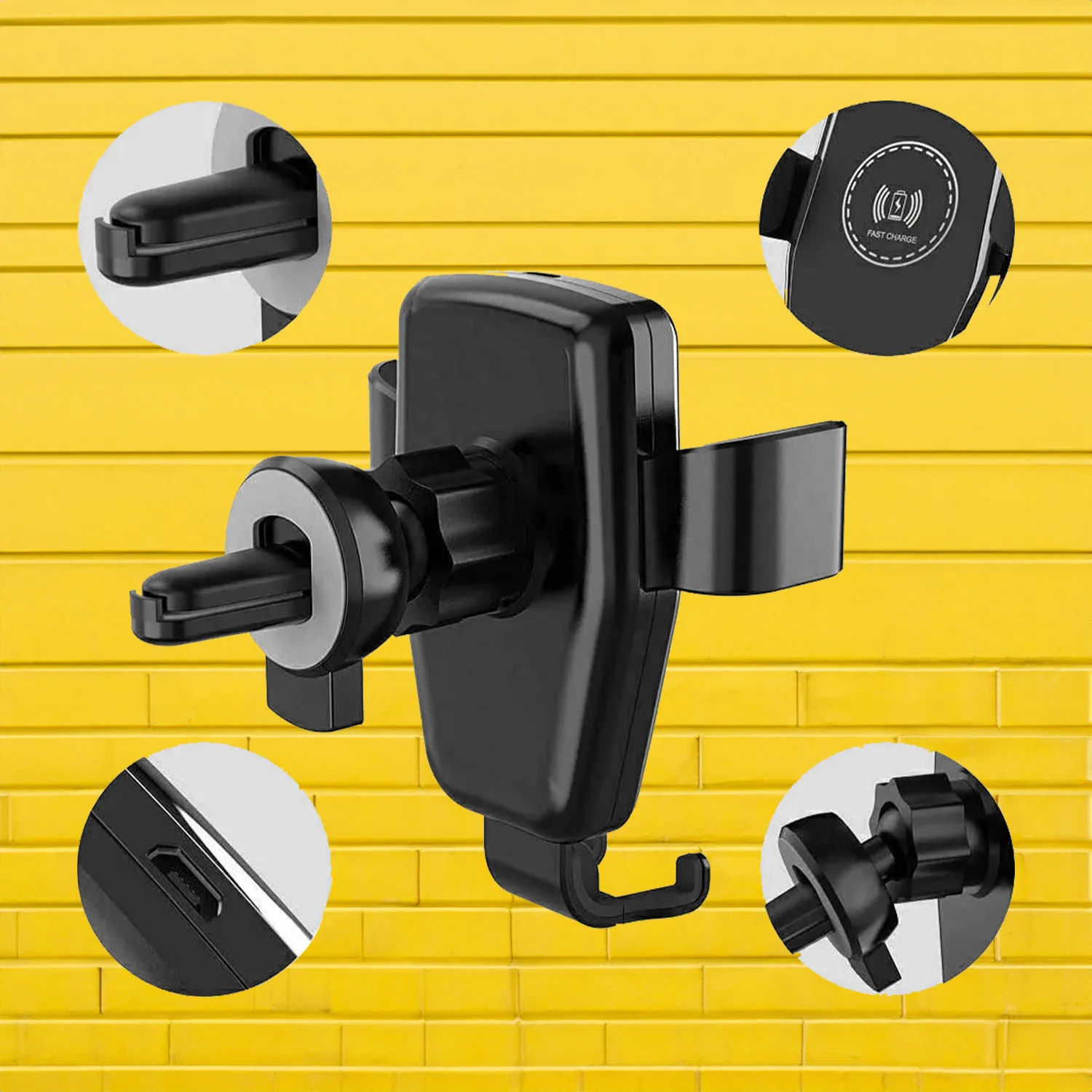 Car Phone Holder Wireless Car Charger 10W Qi Fast Charging Car Charger - Image 4