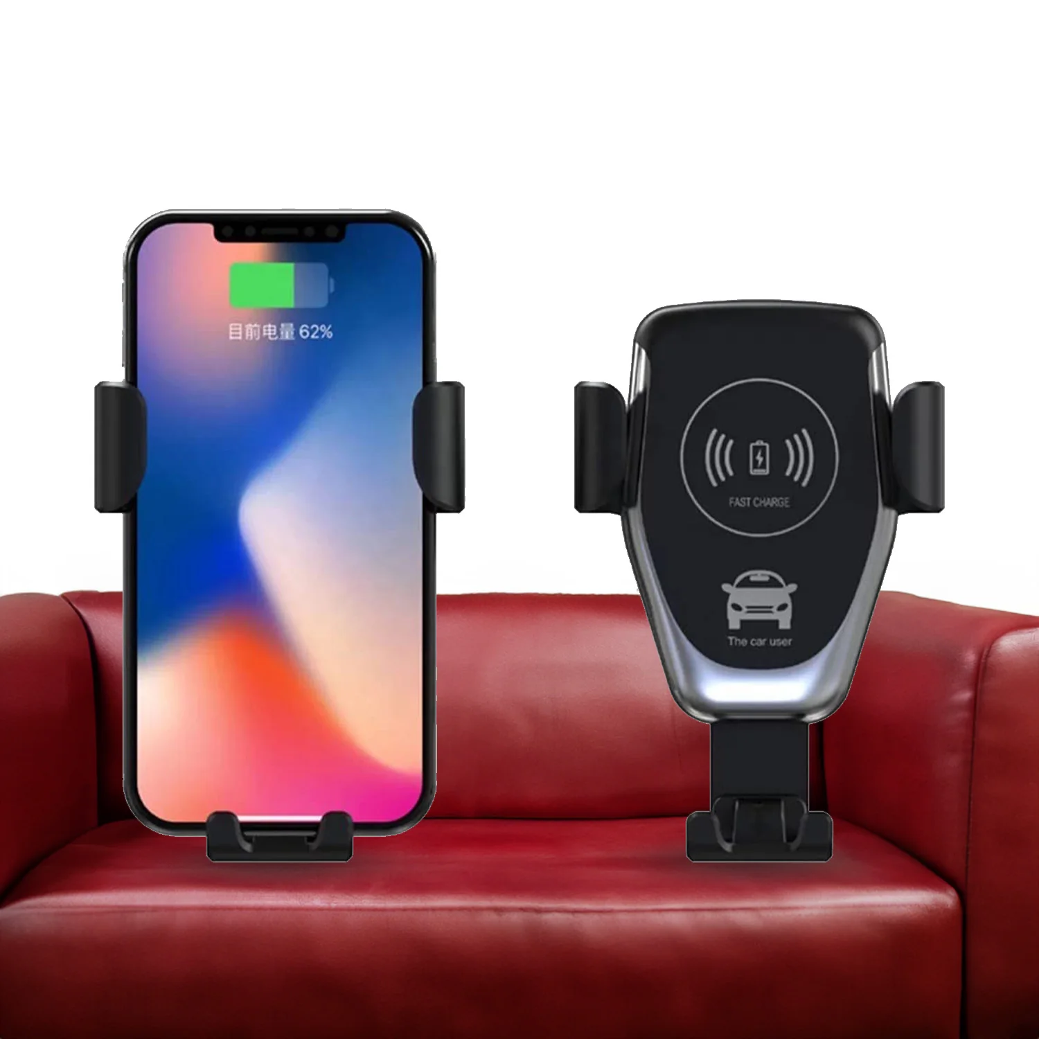 Car Phone Holder Wireless Car Charger 10W Qi Fast Charging Car Charger - Image 7