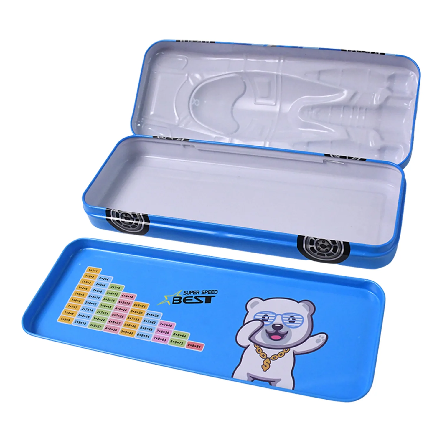 Car Shape Metal Compass Box, Pencil Case for Kids Stationery Compass Box - Image 5