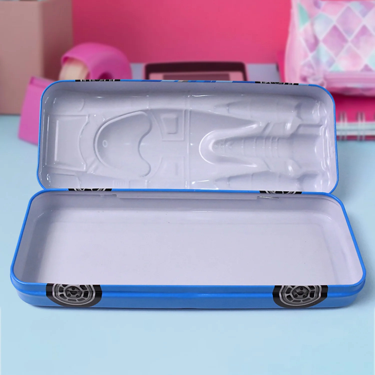 Car Shape Metal Compass Box, Pencil Case for Kids Stationery Compass Box - Image 6