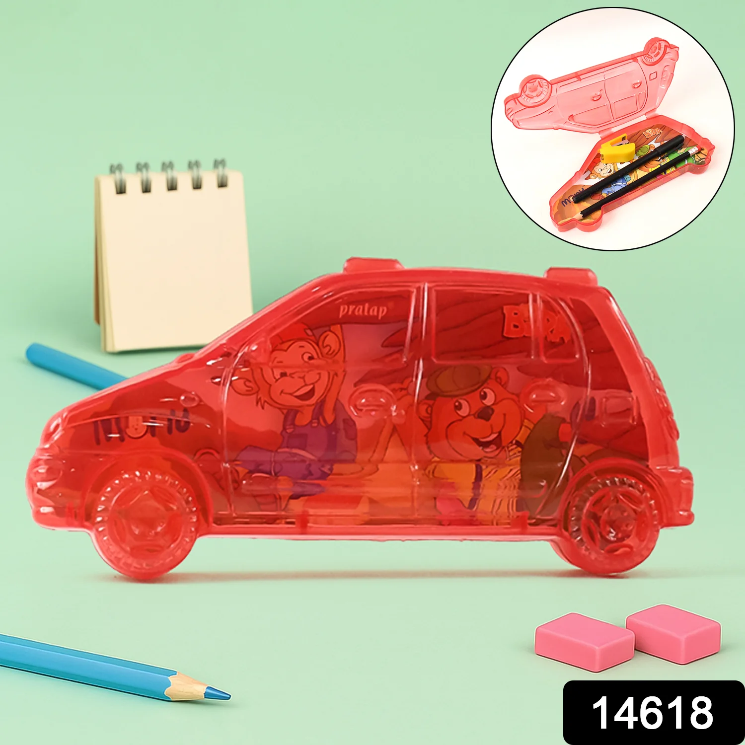 Car Shape Plastic Compass Box for Kids (1 Pc) - Image 2