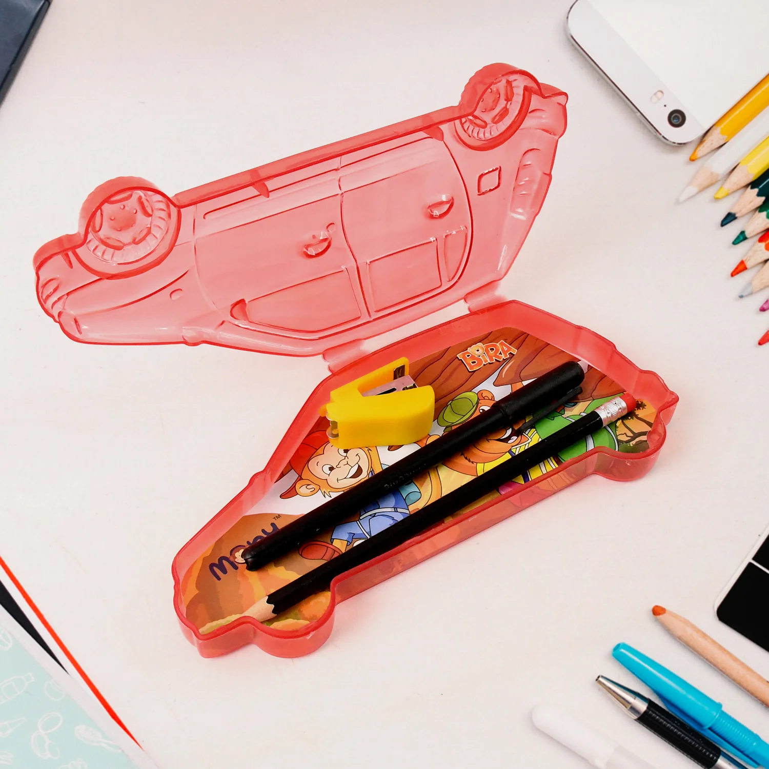 Car Shape Plastic Compass Box for Kids (1 Pc) - Image 4