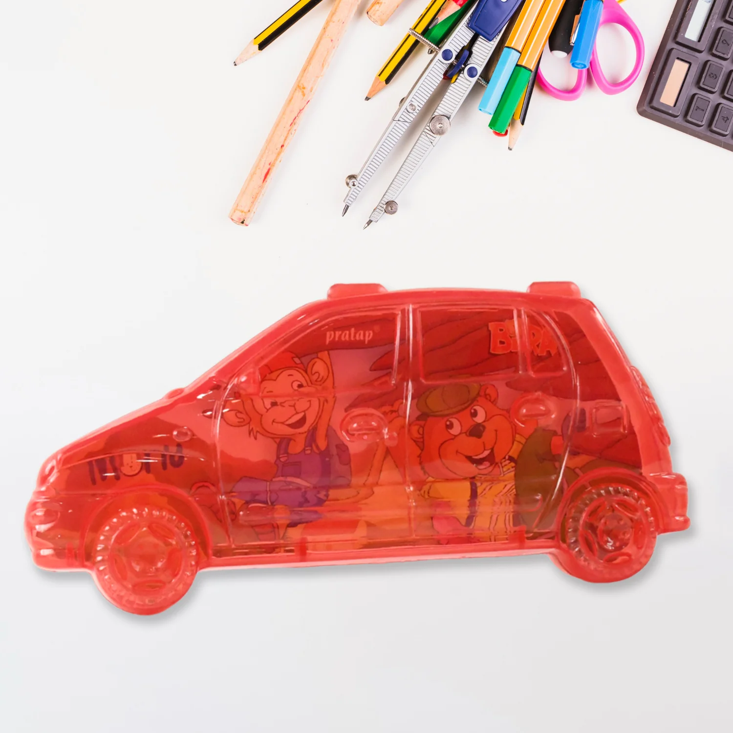 Car Shape Plastic Compass Box for Kids (1 Pc) - Image 7