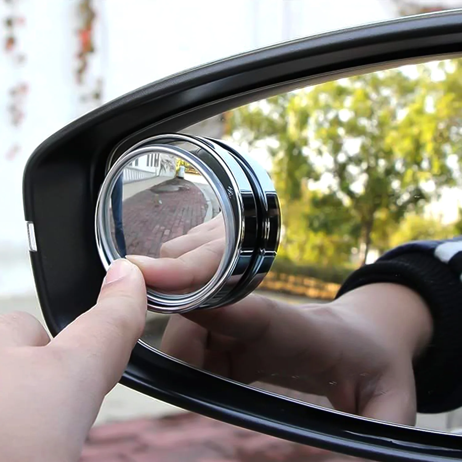 Car Silver Round Blind Spot adjustable Mirror 2 Pc - Image 3