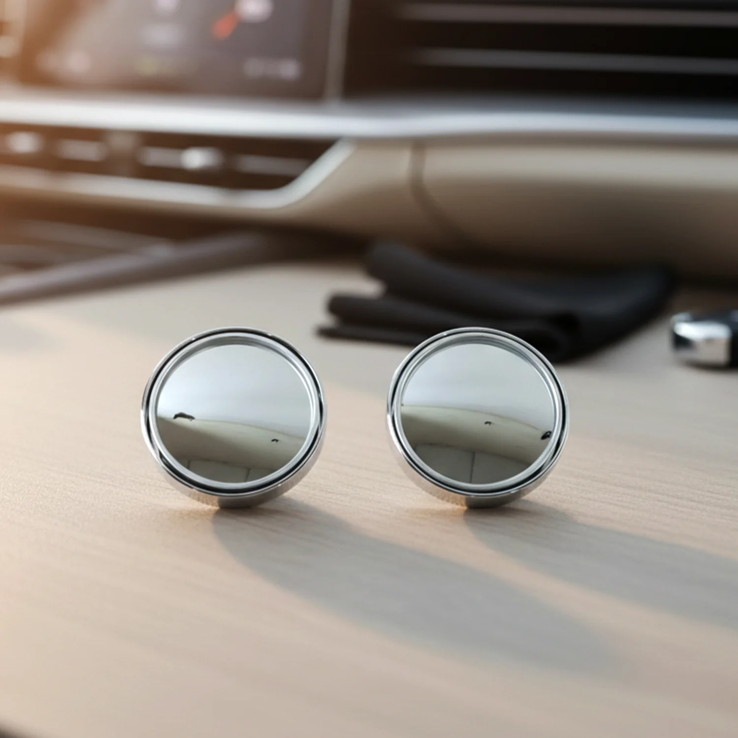 Car Silver Round Blind Spot adjustable Mirror 2 Pc - Image 7