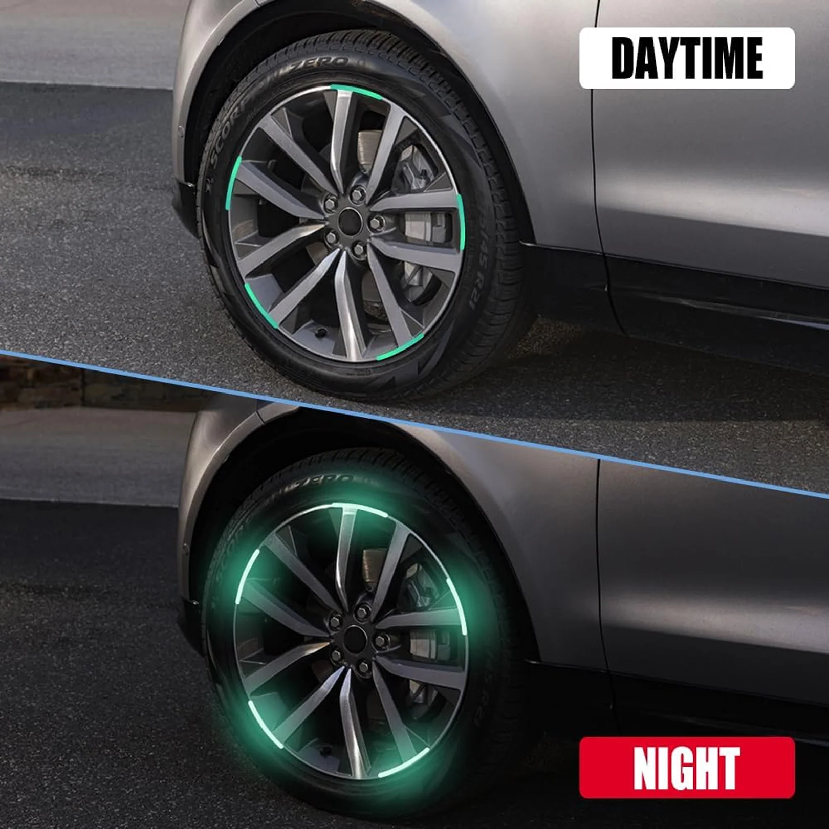 Car Wheel Hub Reflective Car Stickers, Night Warning (20 Pcs Set/ Multicolored) - Image 5