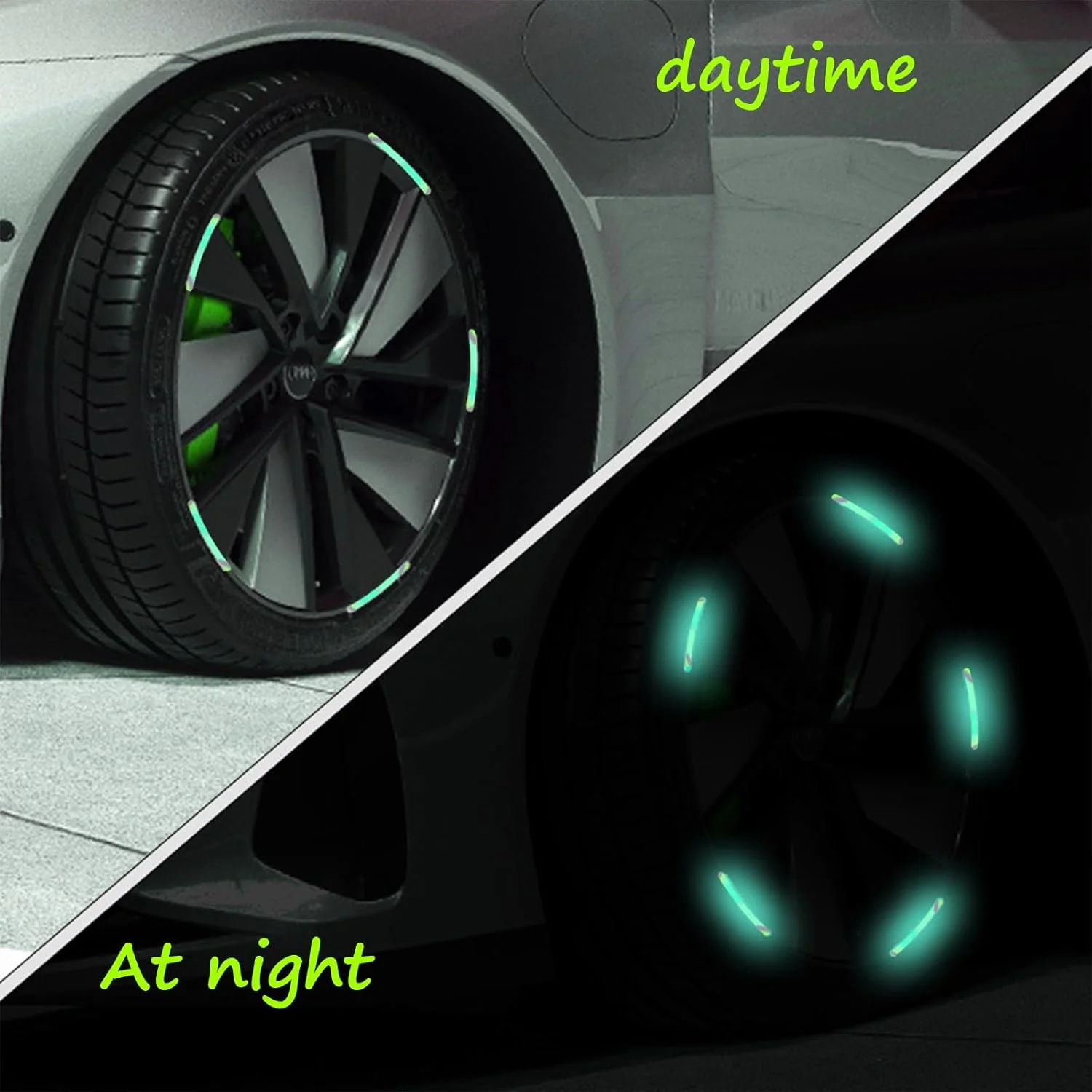 Car Wheel Hub Reflective Car Stickers, Night Warning (20 Pcs Set/ Multicolored) - Image 8