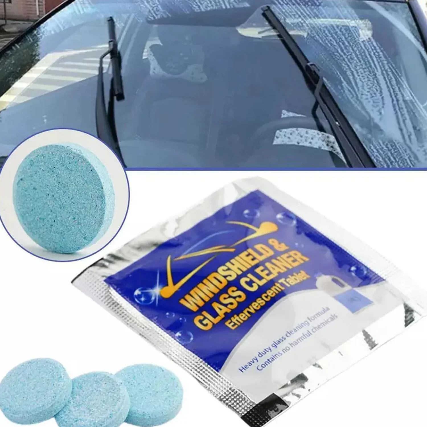 Car Windshield Glass Cleaning Effervescent Tablet (1 Pc) - Image 5