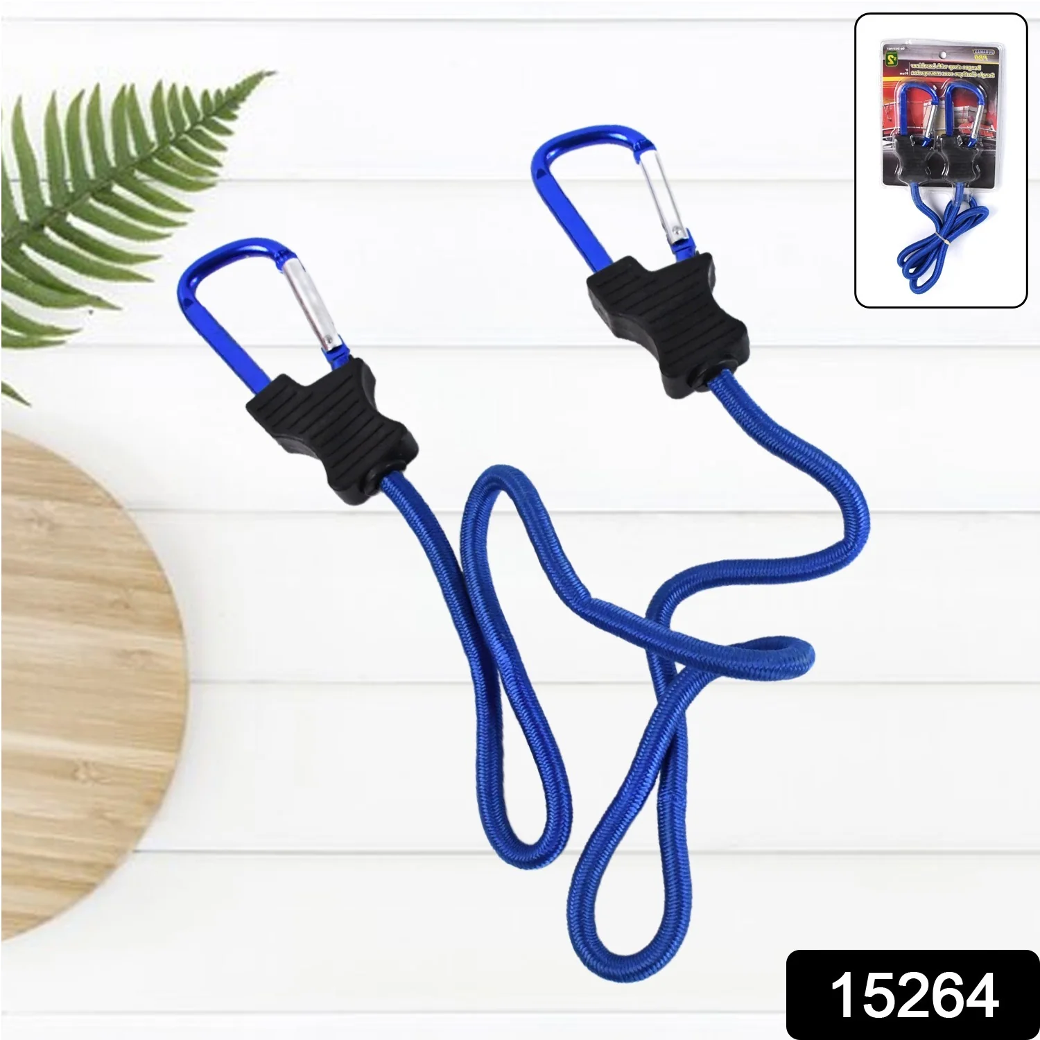 Carabiner Bungee Cord with Hook for Luggage & Bags (1 Pc / Mix Color) - Image 2