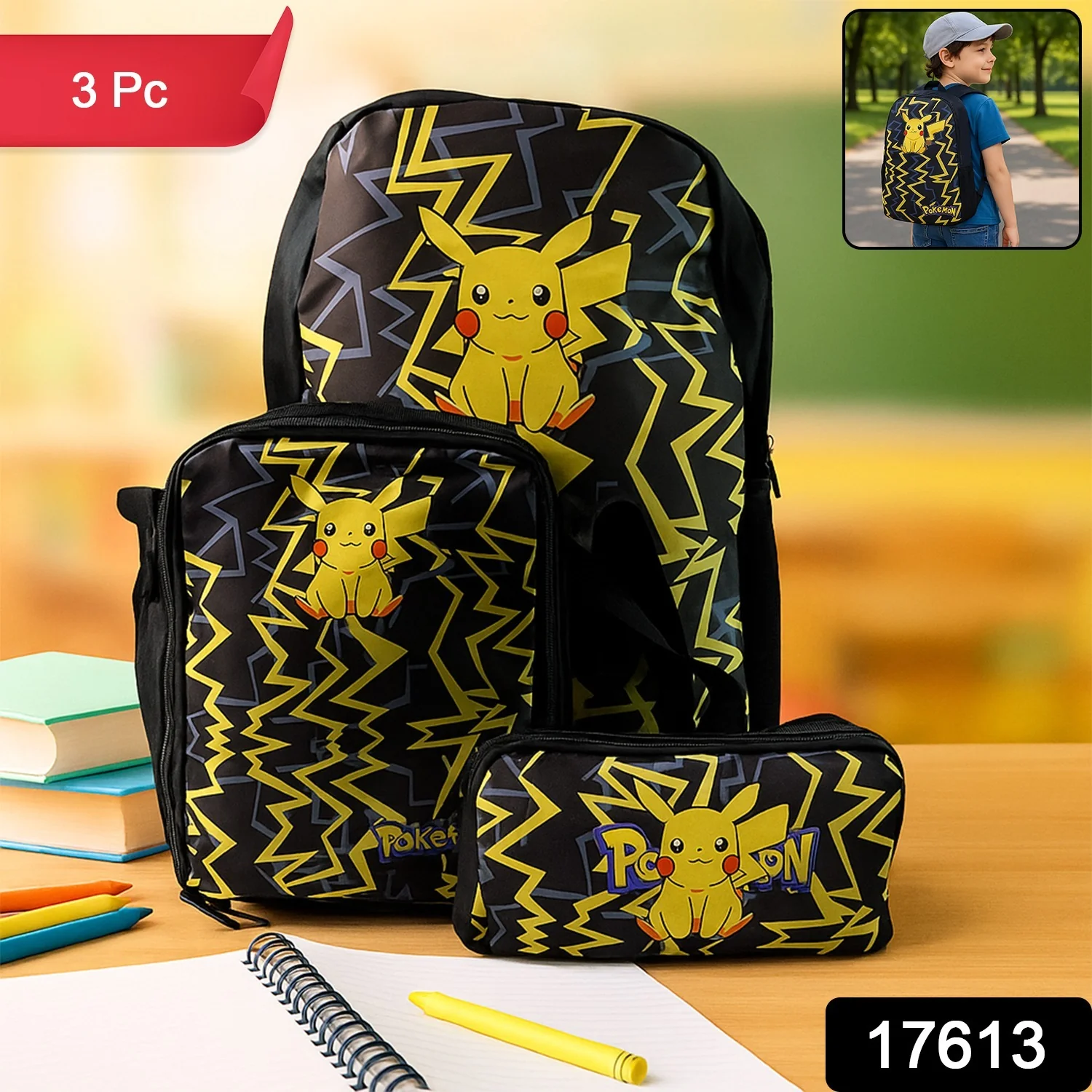 Cartoon Character School Bag Combo Set for Kids (3 Pc) - Image 2