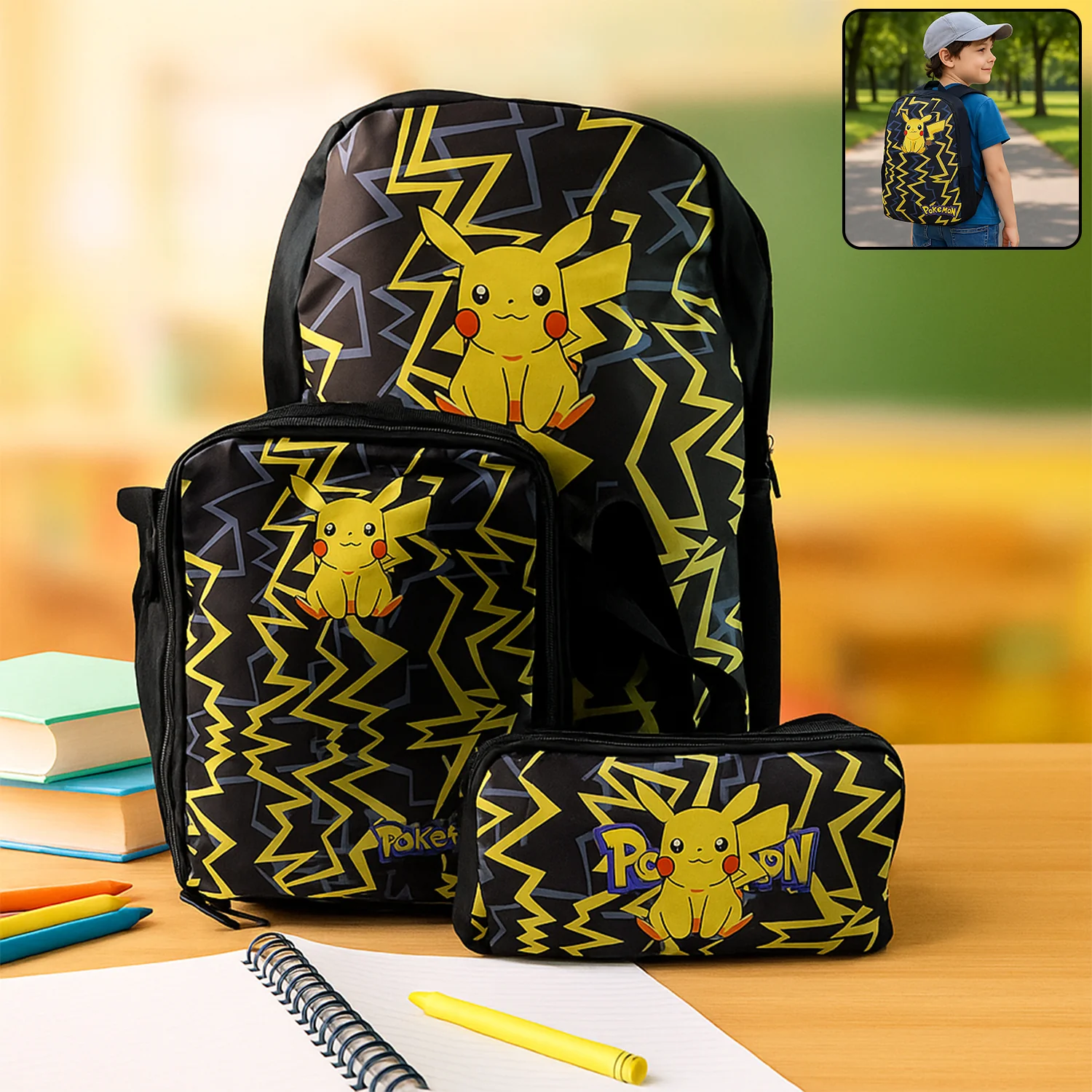 Cartoon Character School Bag Combo Set for Kids (3 Pc) - Image 6