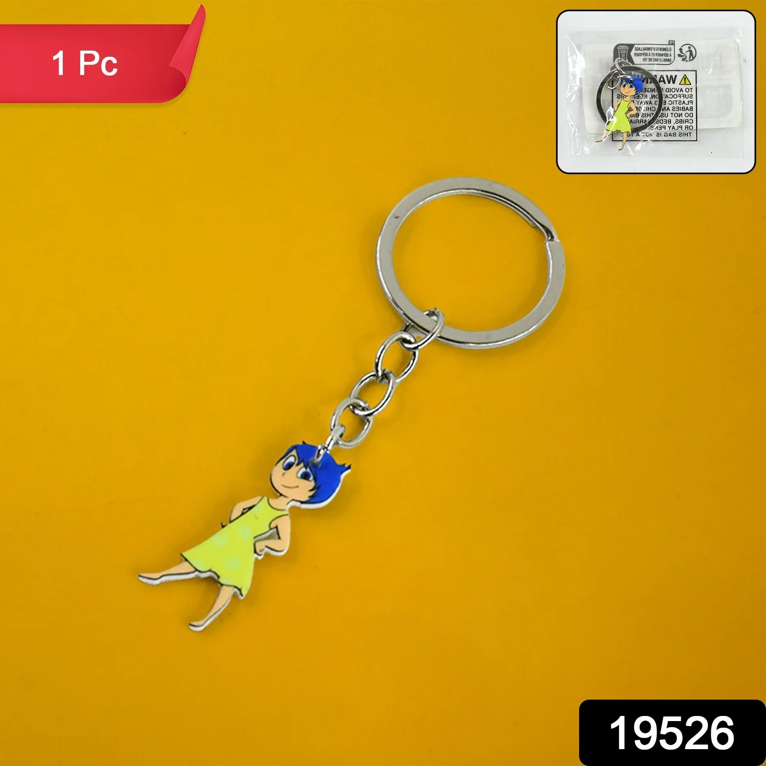 Cartoon Character Soft PVC Keychain with Haired Girl Design (1 Pc) - Image 2