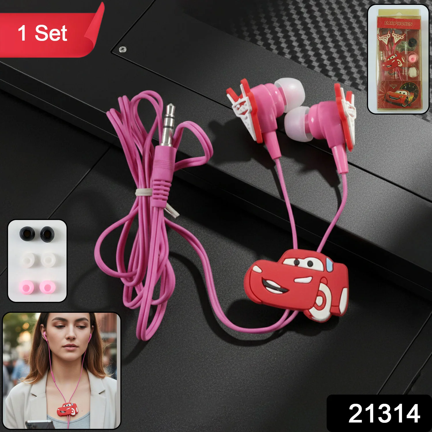 Cartoon Character Wired In-Ear Earphones (1 Set) - Image 2