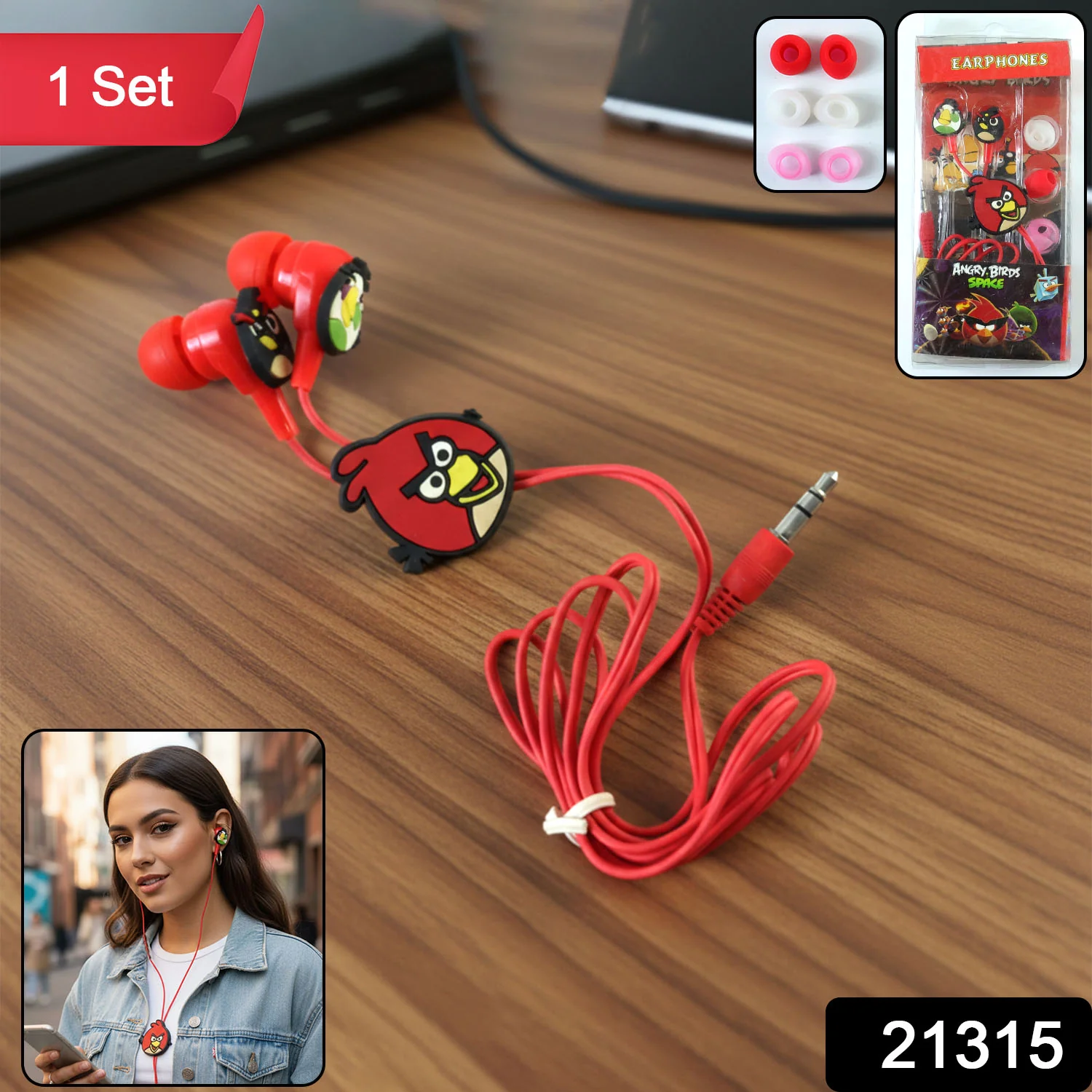 Cartoon Character Wired In-Ear Earphones (1 Set) - Image 2