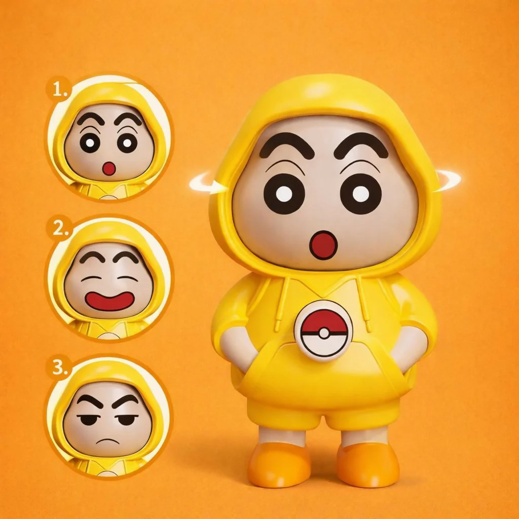 Cartoon Expression Toy with 3 Face Modes Cute Kids Desk Decor - Image 3