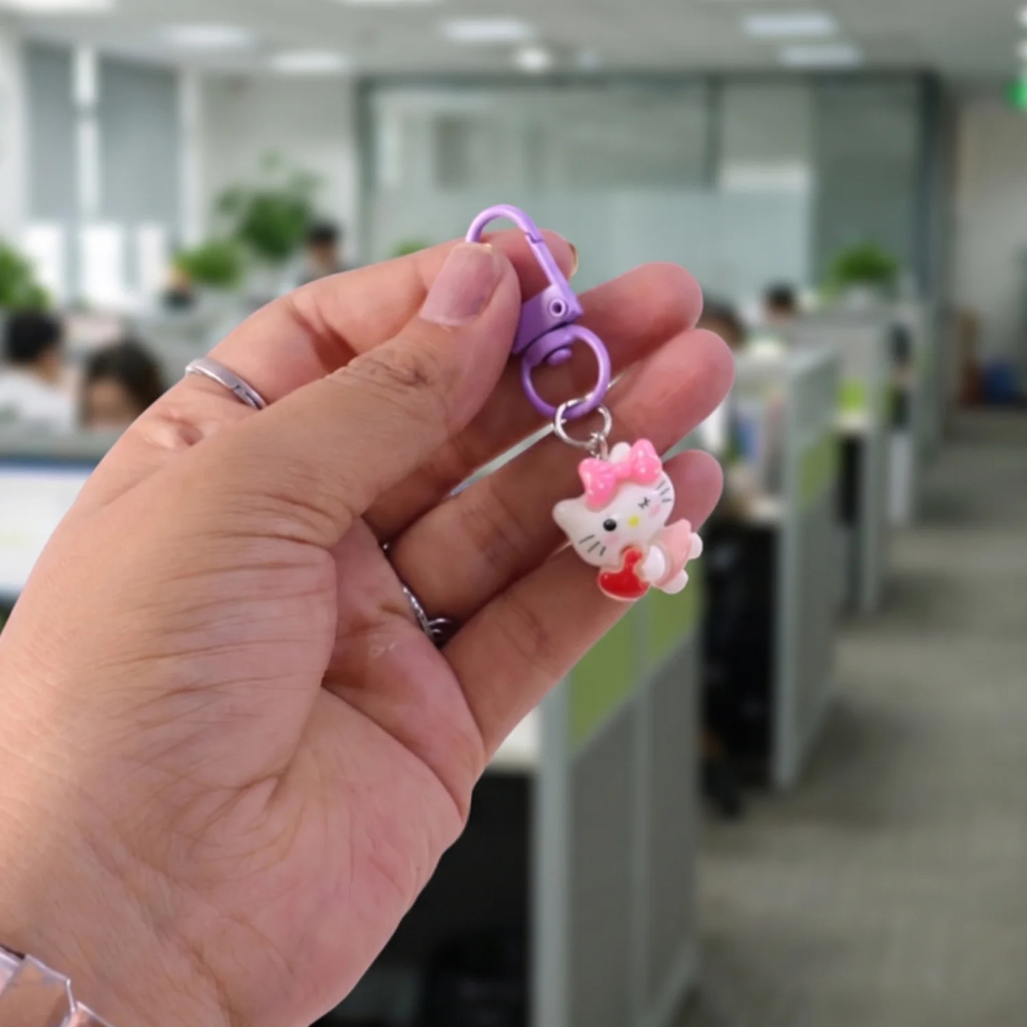 Cartoon Keychain with Heart and Bow (1 Pc) - Image 3