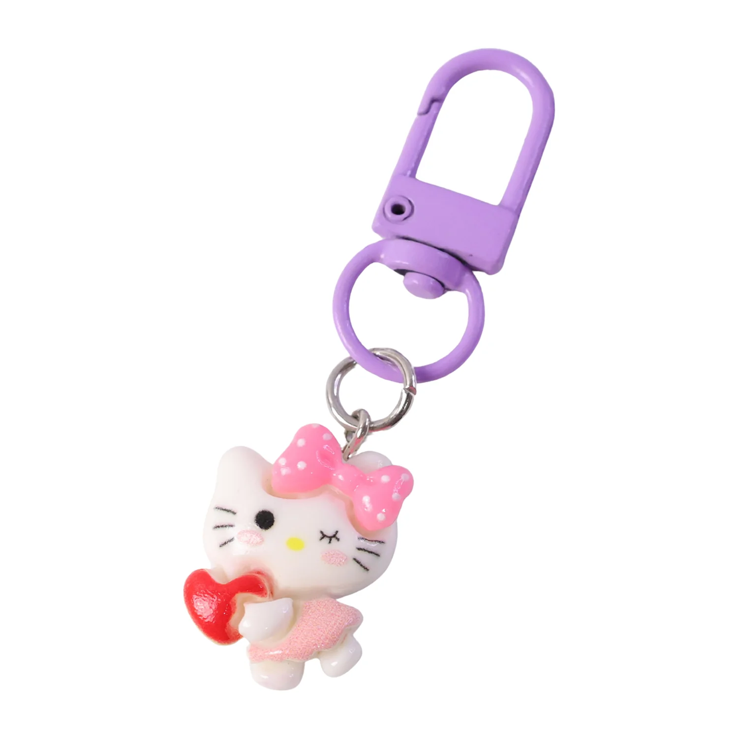 Cartoon Keychain with Heart and Bow (1 Pc) - Image 4