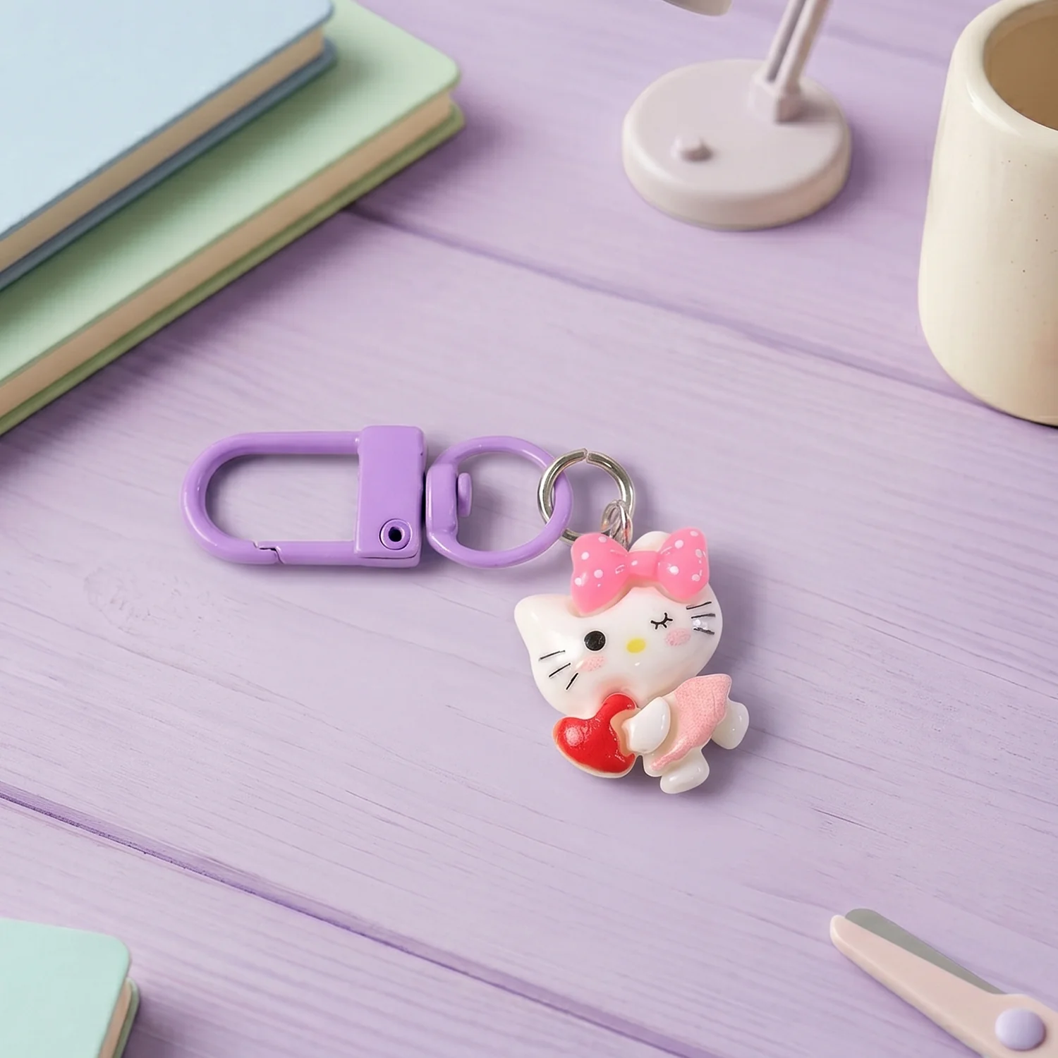 Cartoon Keychain with Heart and Bow (1 Pc) - Image 5