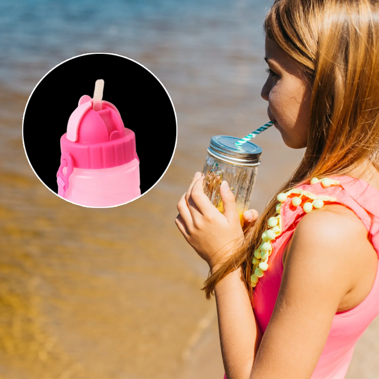 Cartoon Printed Water Bottle 550ML (1 Pc) - Image 4