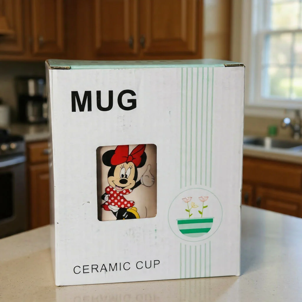 Cartoon Printed Ceramic Mug with Lid, Cute Coffee & Milk Cup - Image 3