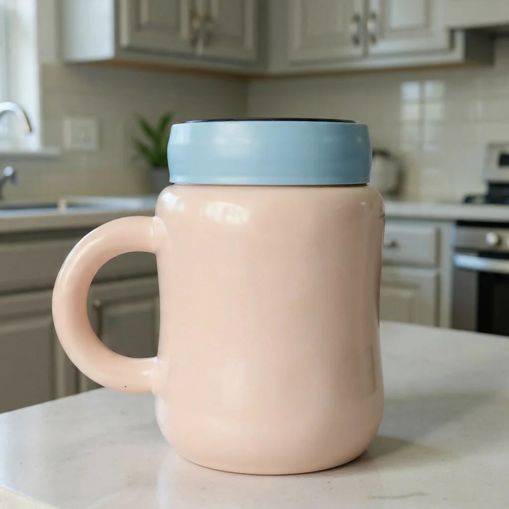 Cartoon Printed Ceramic Mug with Lid, Cute Coffee & Milk Cup - Image 4