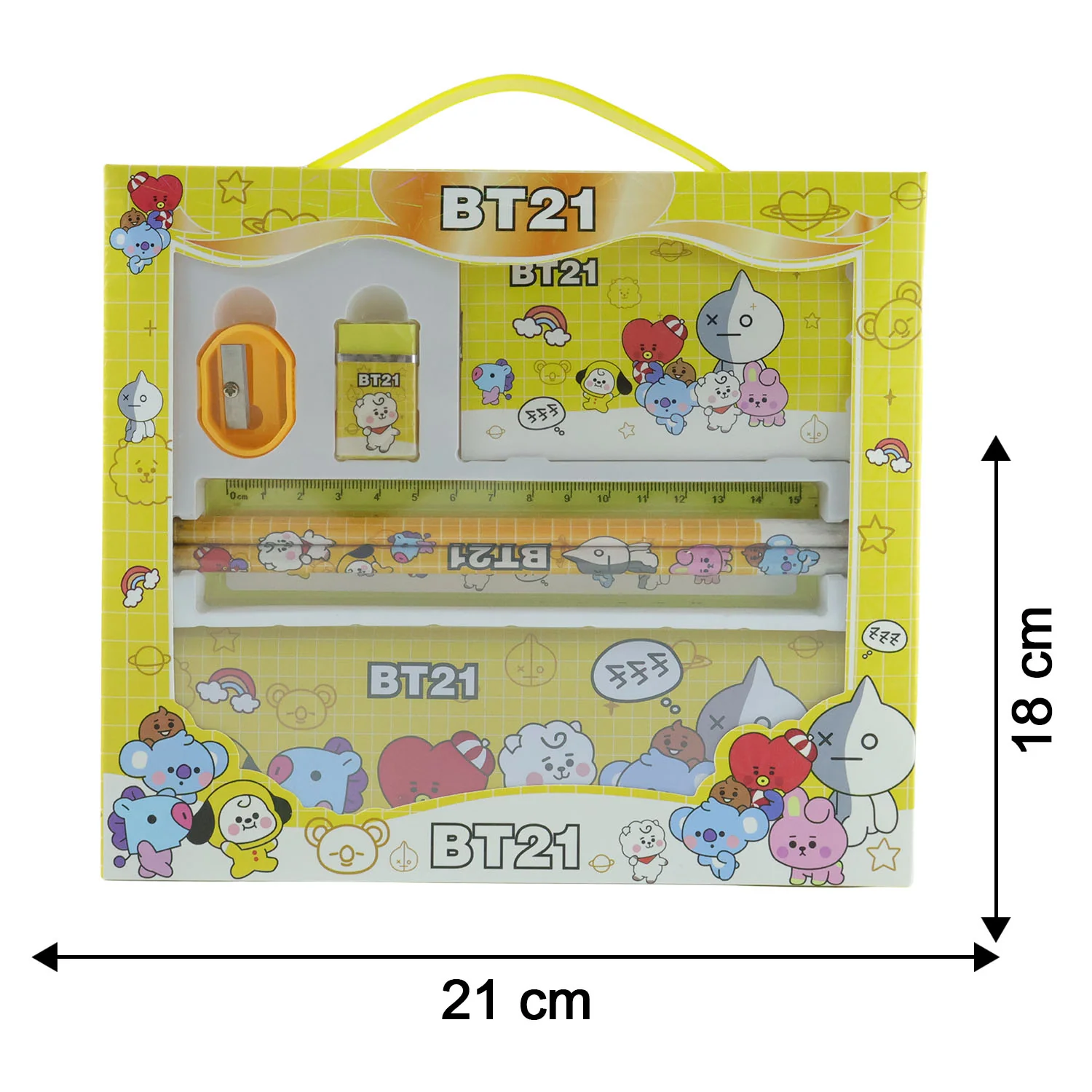 Premium Cartoon Printed Pencil Box Stationery Set (1 Pc) - Image 6