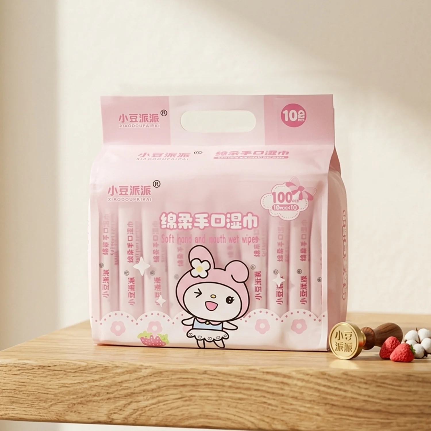 Cartoon Printed Soft Wet Wipes Pack 100Pc (10 Pack x 10 Pc Each) - Image 7