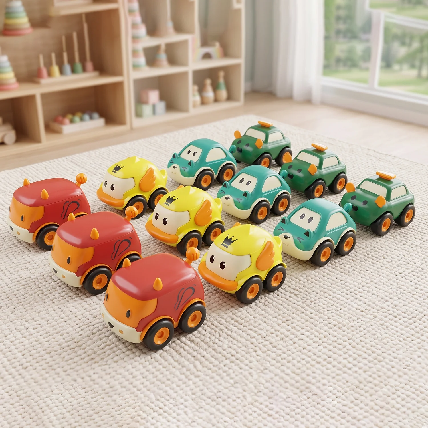 Funwoods Scurry Toy Cars for Kids - 12 Pcs, Colorful, Fun & Interactive Cars - Image 11