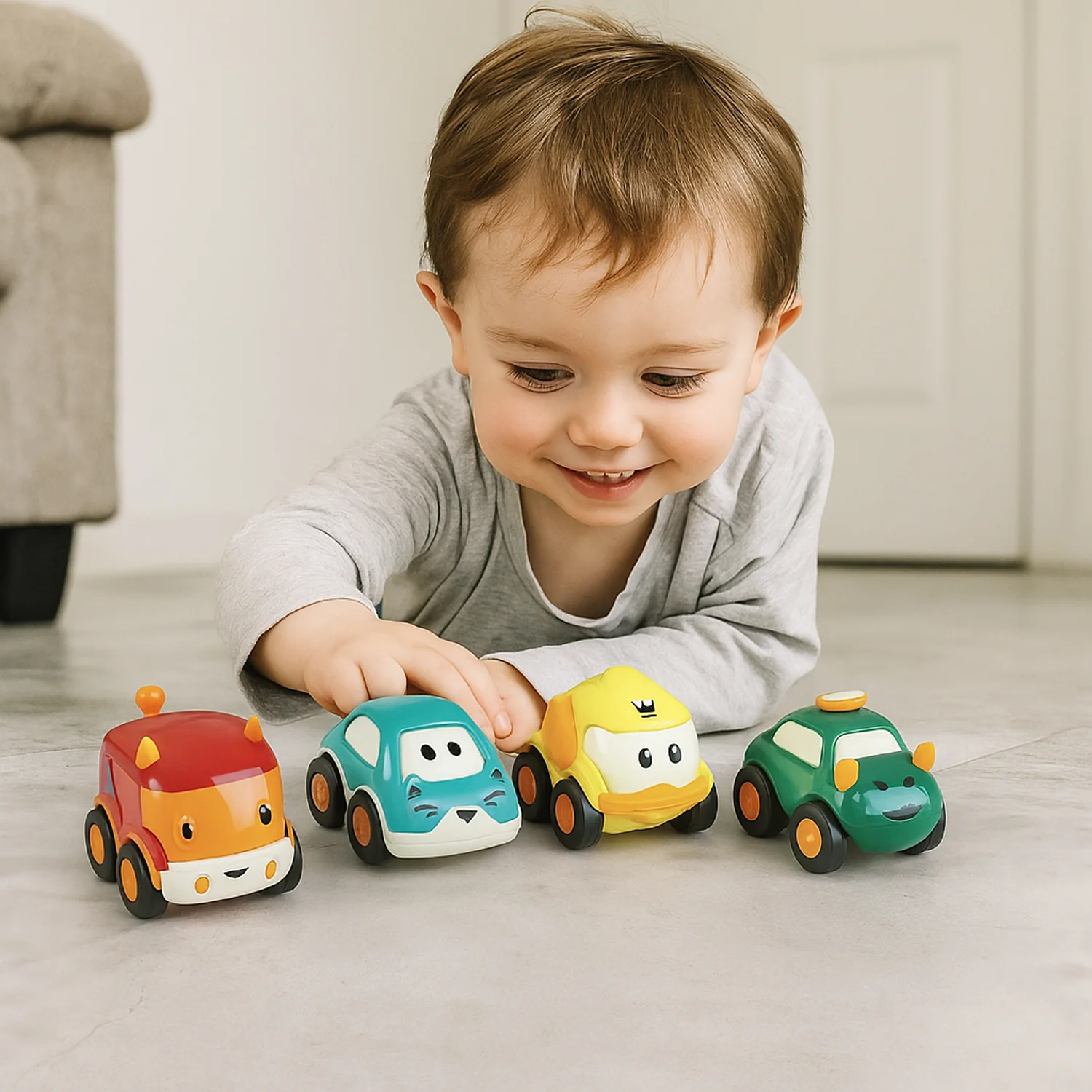 Funwoods Scurry Toy Cars for Kids - 12 Pcs, Colorful, Fun & Interactive Cars - Image 3